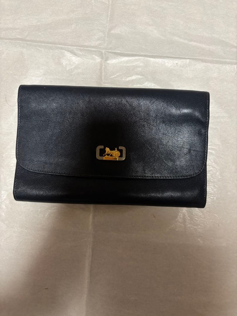 CELINE Celine clutch bag horse carriage fittings horse carriage black