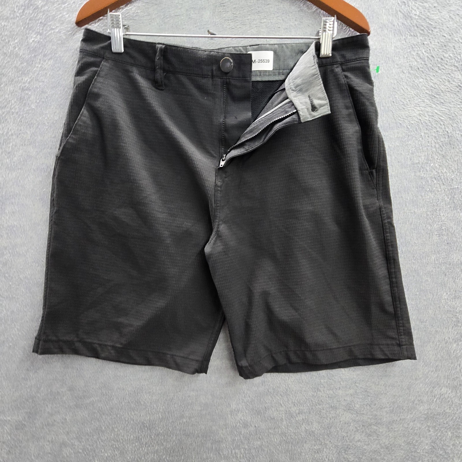 Hurley Men Shorts 32 Black Chino MWS0006620 Zipper Button Logo