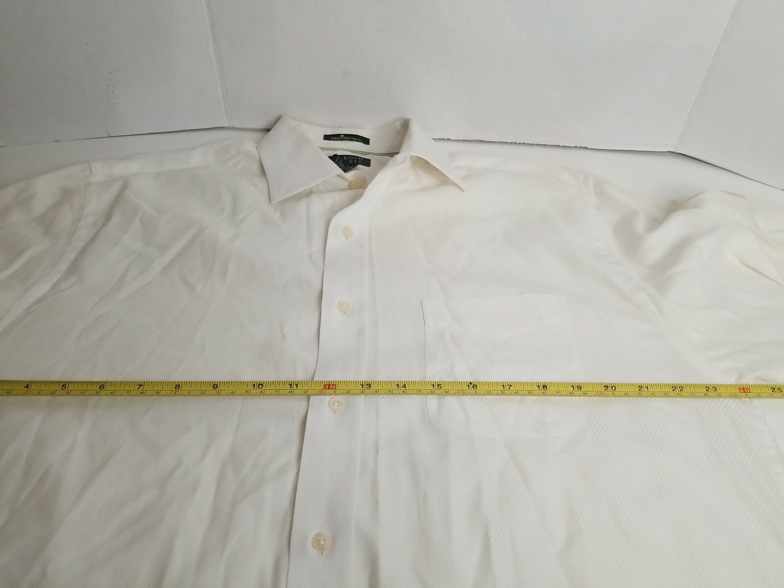 Harold Powell Nanotex Fabric White Button Long Sleeve Shirt Men’s Size 16 32/33