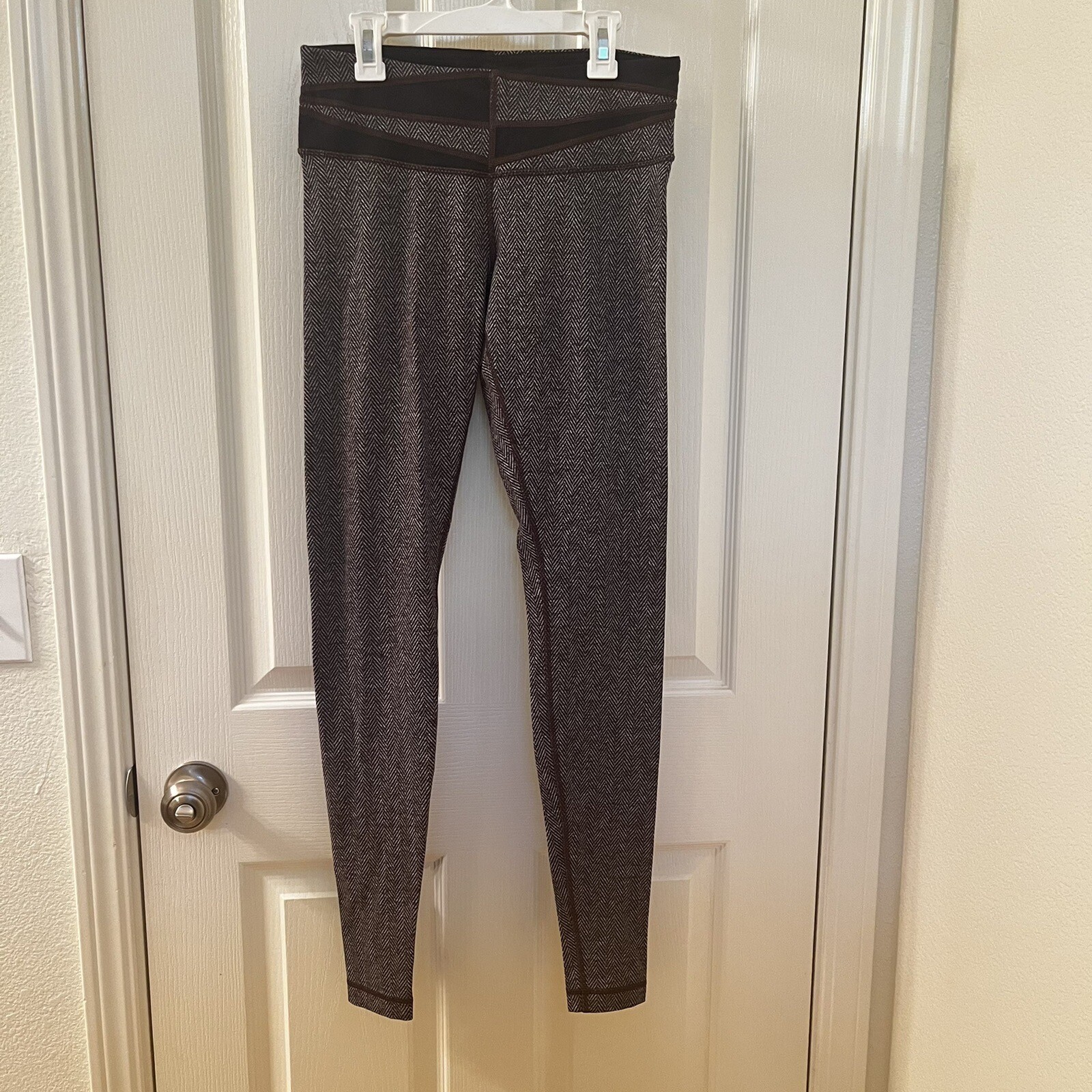 Lululemon Wunder Under Pant Leggings Giant Herringbone Black Heathered Women’s 8