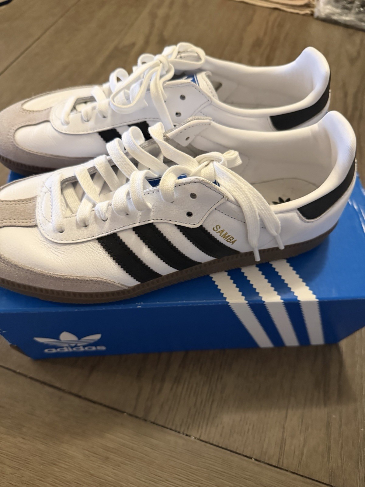 Adidas Samba Men’s Size 10.5 Cloud White Core Black Clear Granite B75806