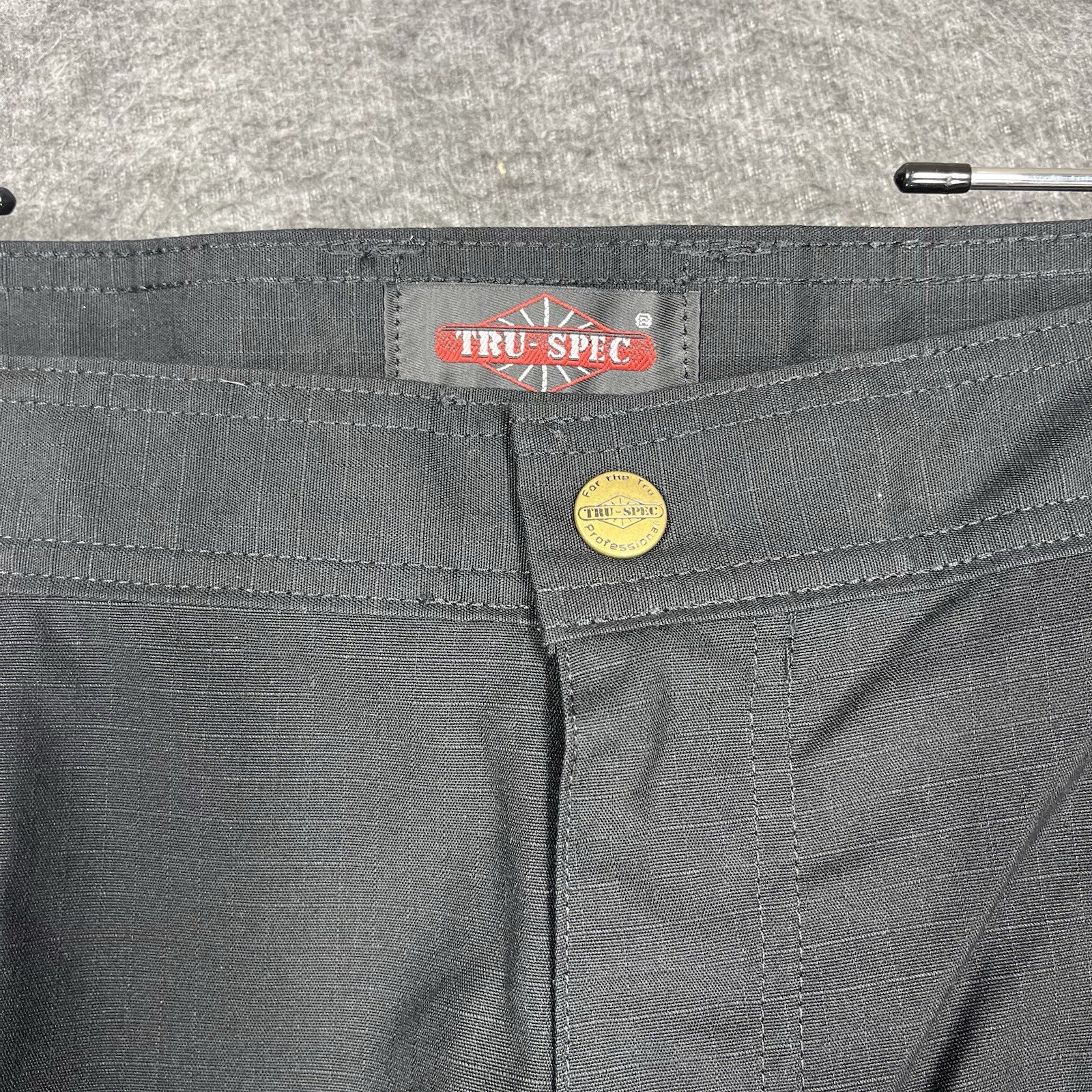 Tru-Spec 24-7 Series Tactical Cargo Pants Mens 38×32 Black RipStop Elastic Waist