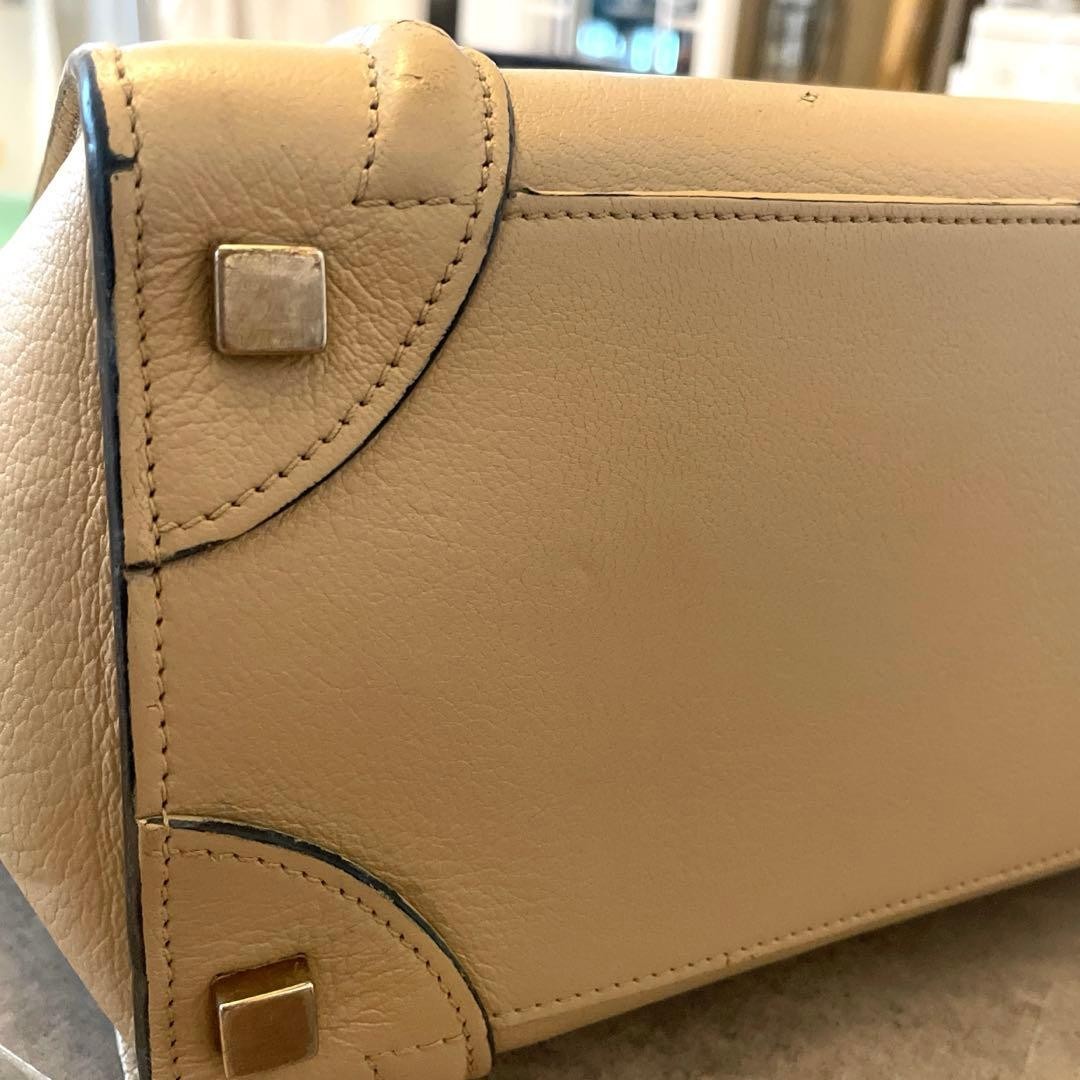 CELINE Luggage Micro Bicolor Beige Navy