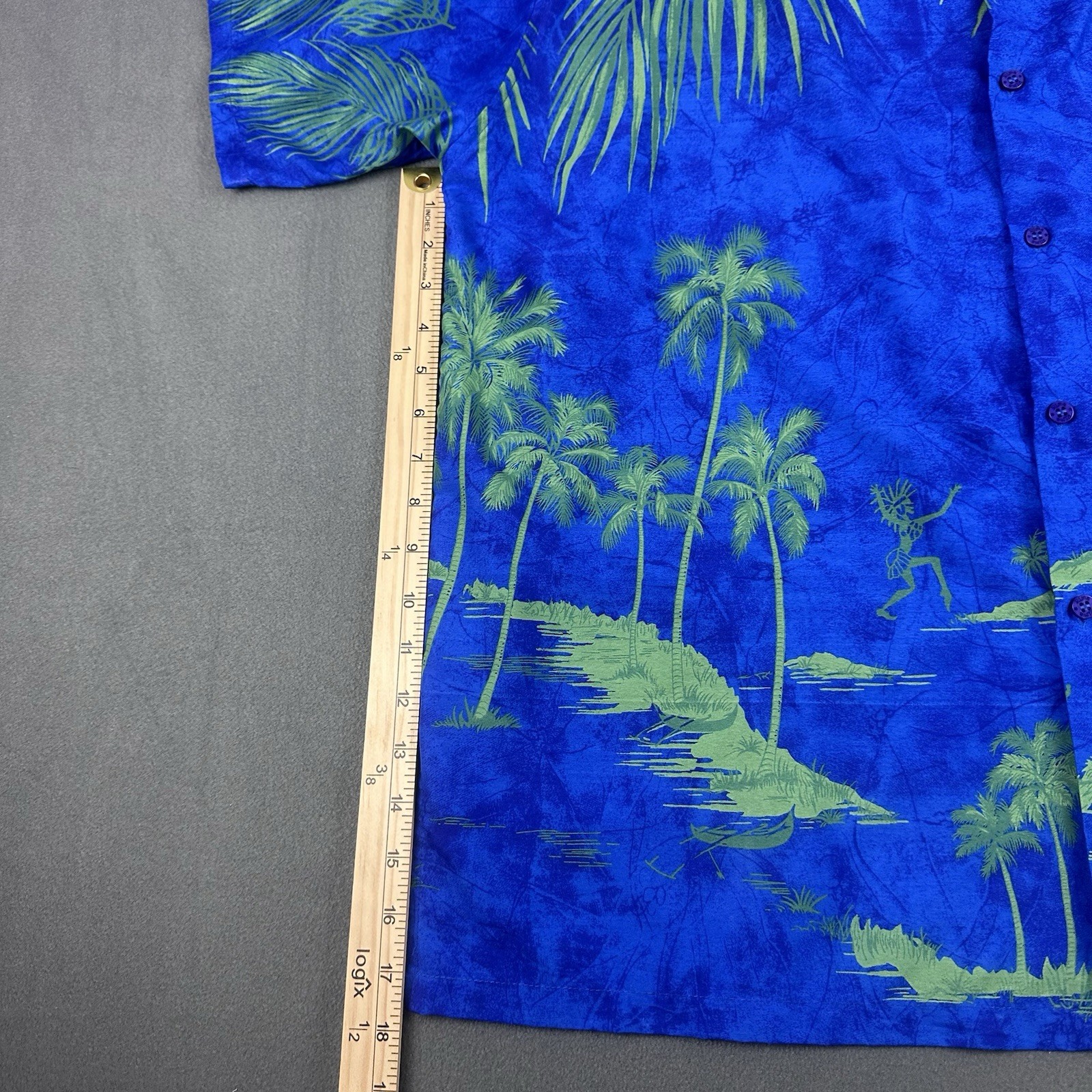 Vintage Reed Aloha Hawaiian Shirt Men’s Large Palm Tree Camp Shirt