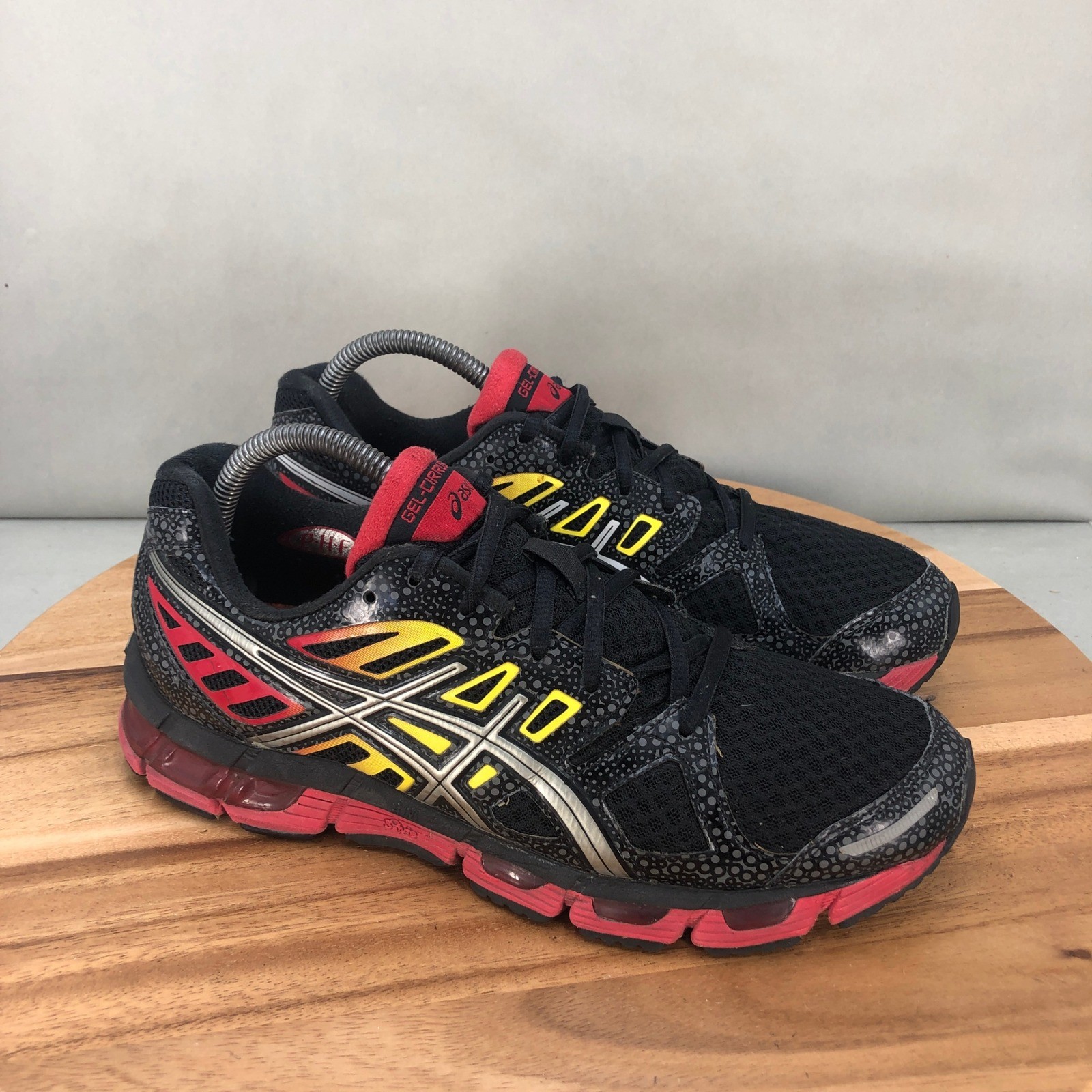 Asics Gel Cirrus 33 Black Yellow Red Running Shoes Sneakers Mens 8