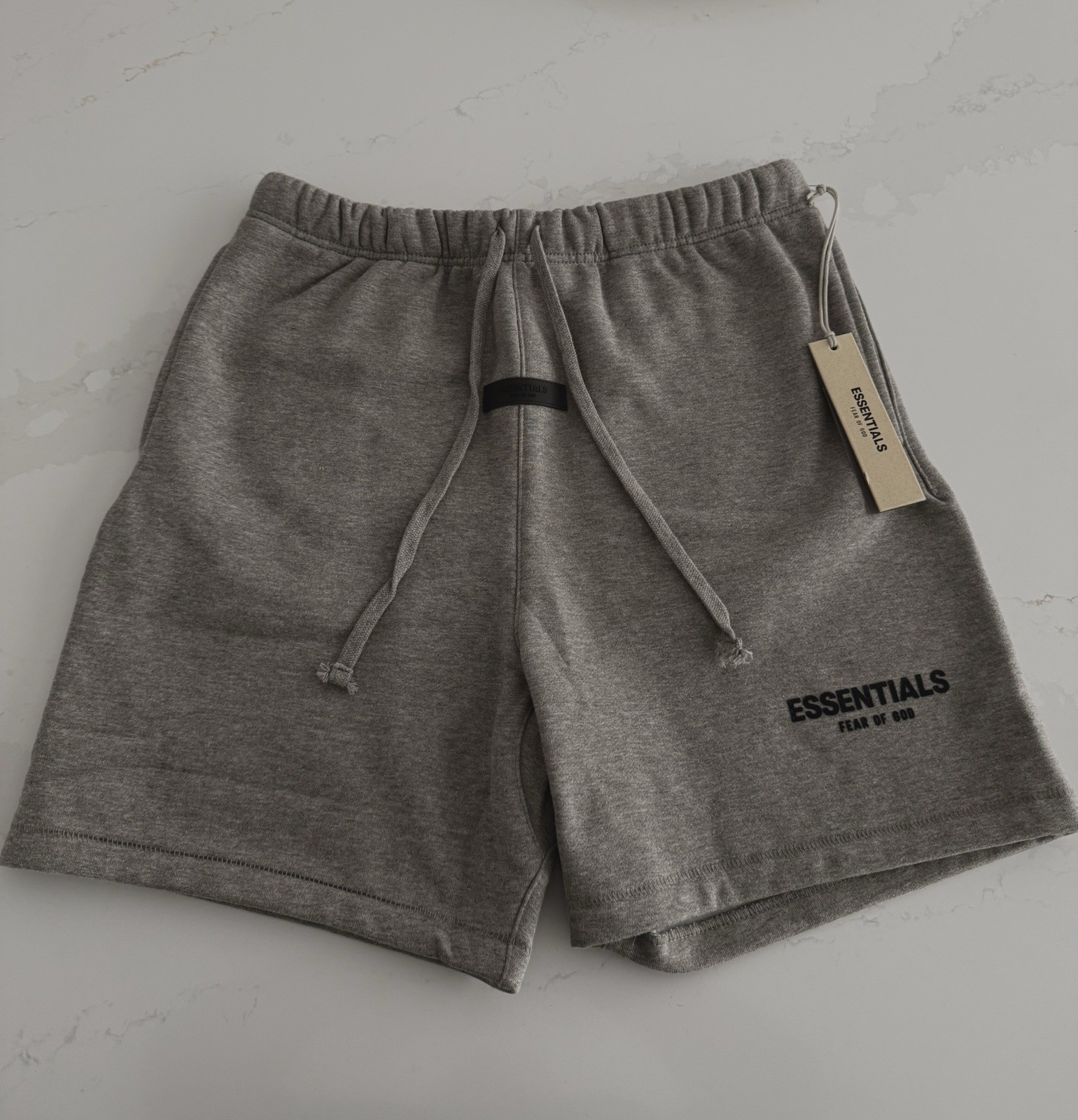 Fear of God Essentials Fleece Sweat Shorts – Light Heather Gray (Size Medium)