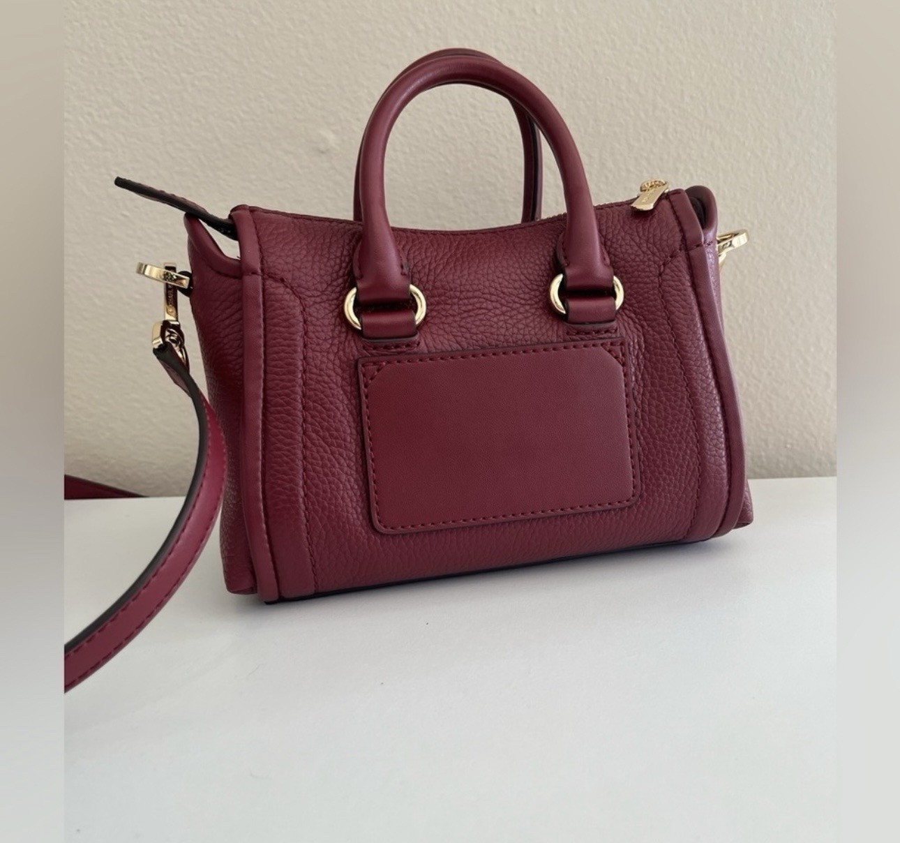 Michael Kors Carine Burgundy Small with Gold Hardware Crossbody Bag NWT