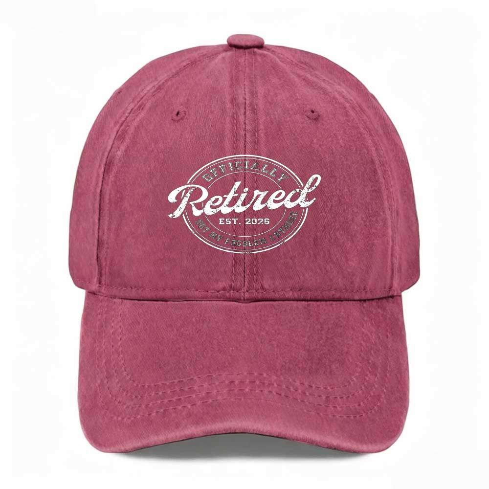 Unisex OFFICIALLY Retired EST. 2026 Funny Dad Hat Vintage Washed Baseball Cap