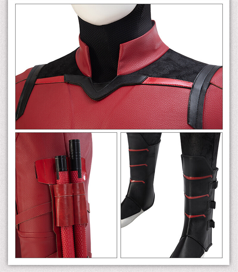 Daredevil Marvel Cosplay Costume Outfits Jumpsuit Shoes Mask Accessories Set Lot