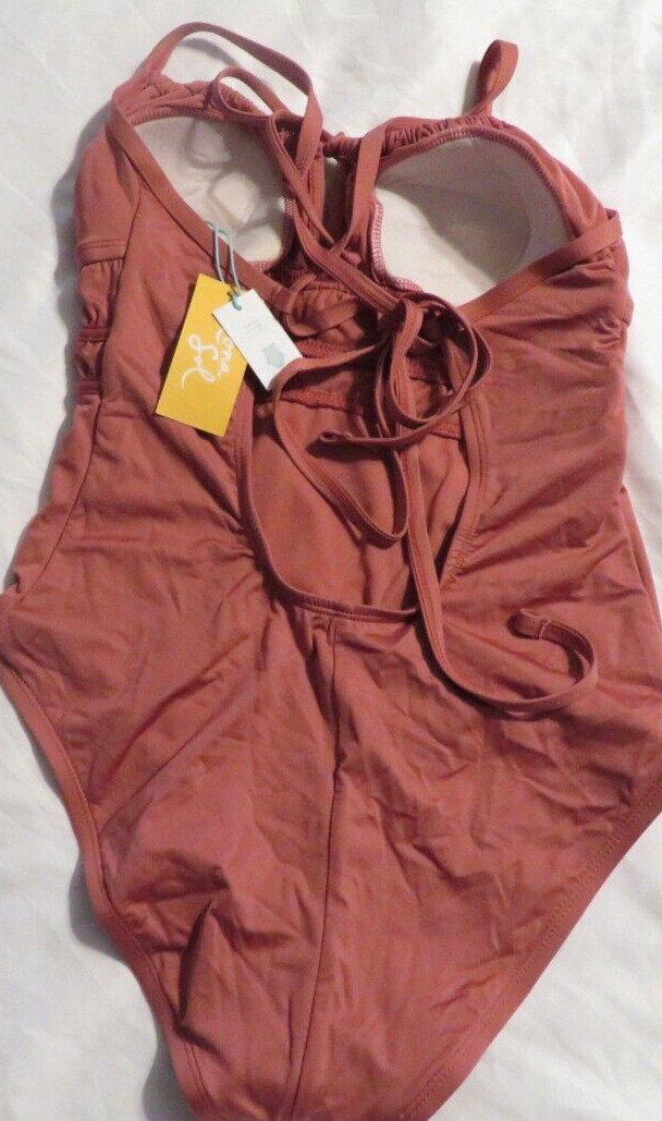 NWT Kona Sol One Piece Bathing Suit Back Cut Out size S