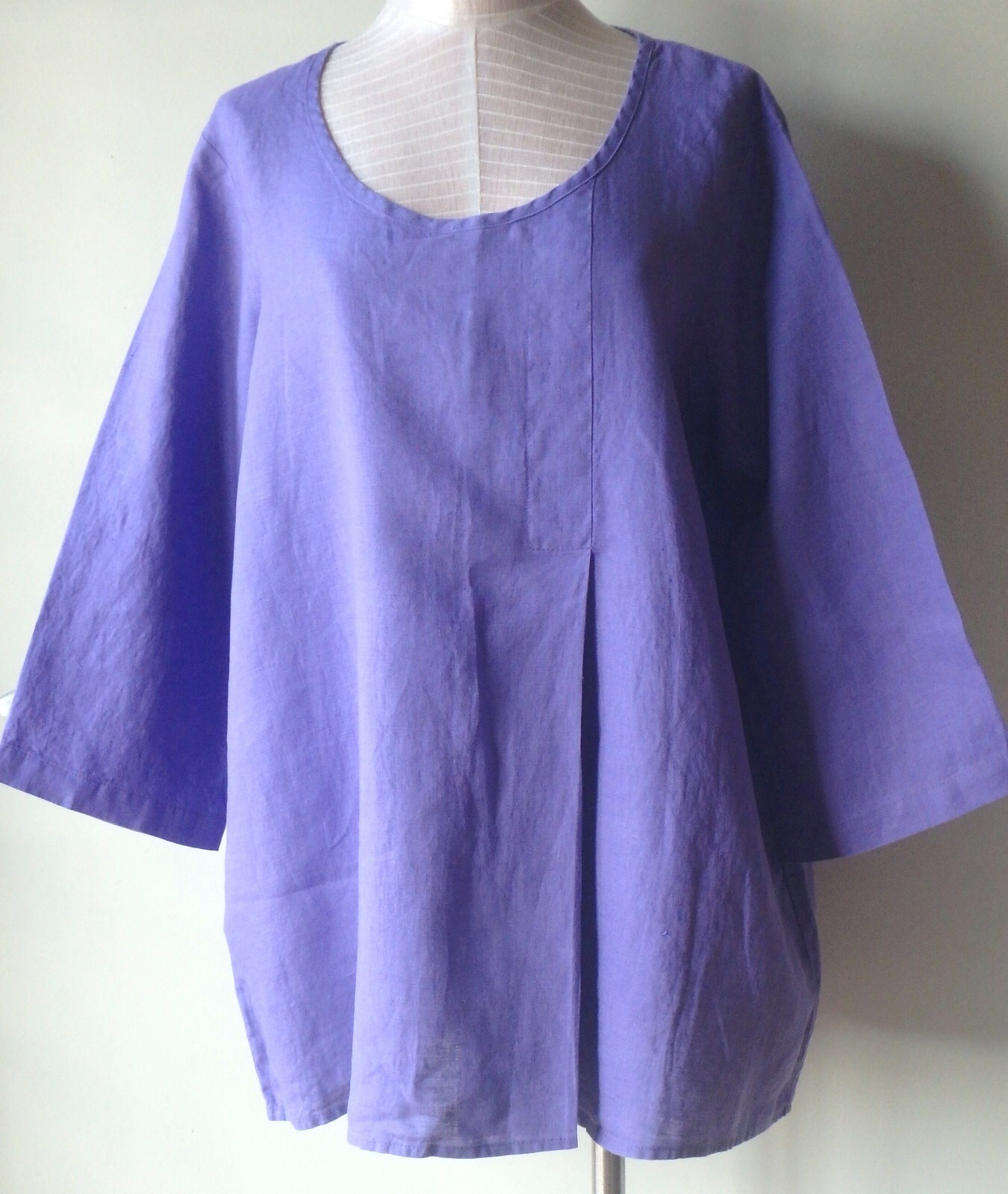 FLAX Designs LINEN Tucked Tunic 2G NWT Tunic WISTERIA