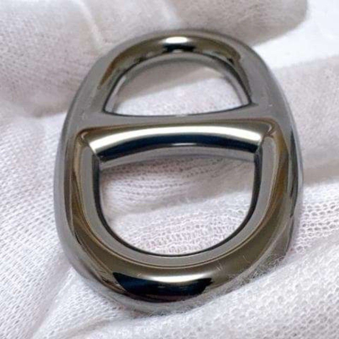HERMES Sheen d’Ancre Scarf Ring Silver Jewelry Accessory 5.5cm x 3.6cm x 0.8cm