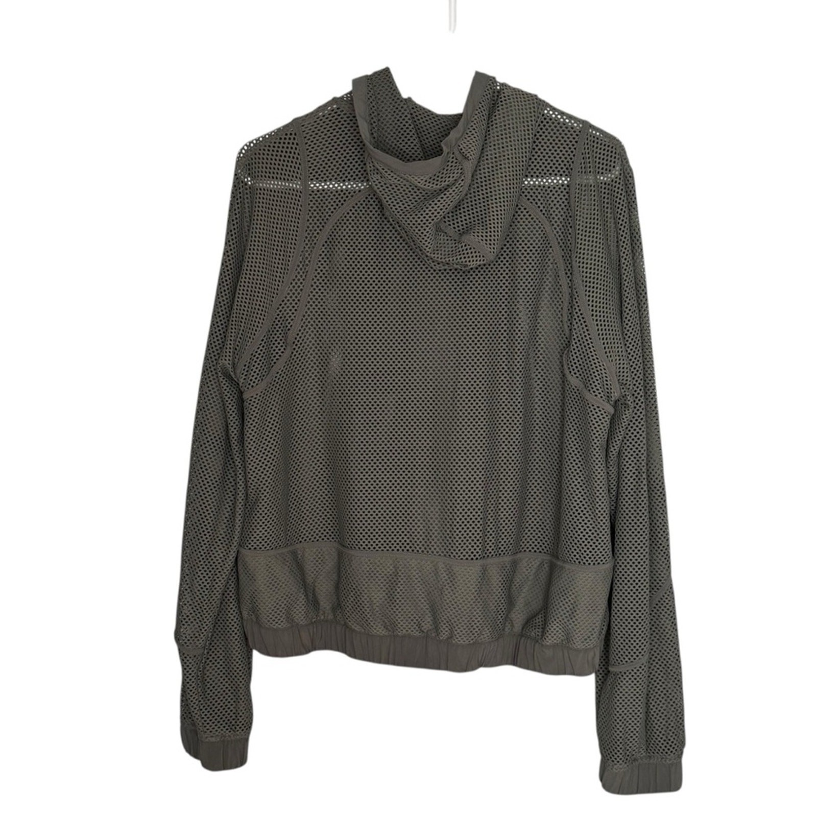 LuLuLemon 10 Green Nylon/Elastane Long Sleeve Mesh Relaxed Fit Hooded Jacket
