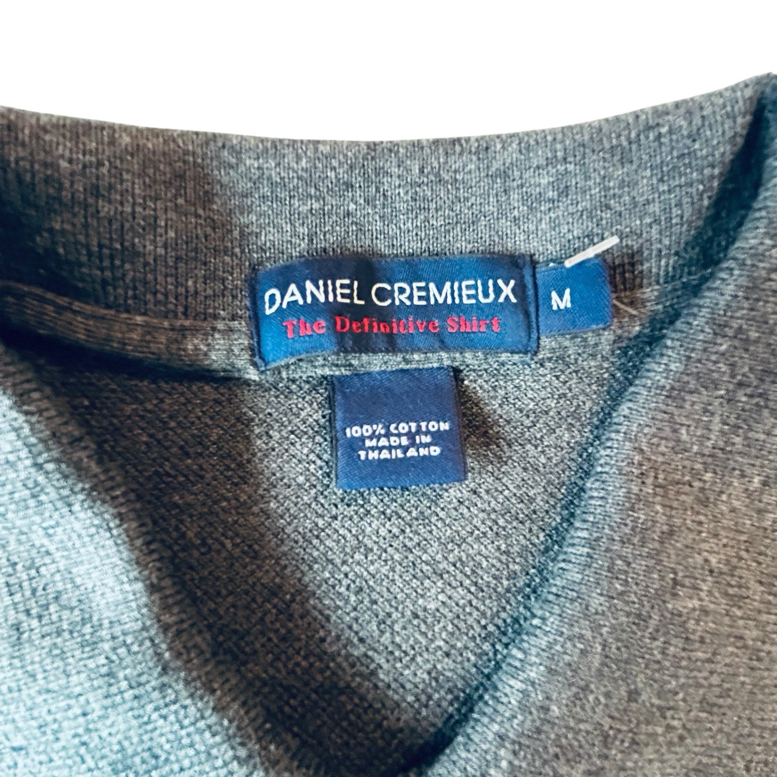 Daniel Cremieux Definitive Shirt Men’s M Gray Long Sleeve Polo 100% Cotton NWT