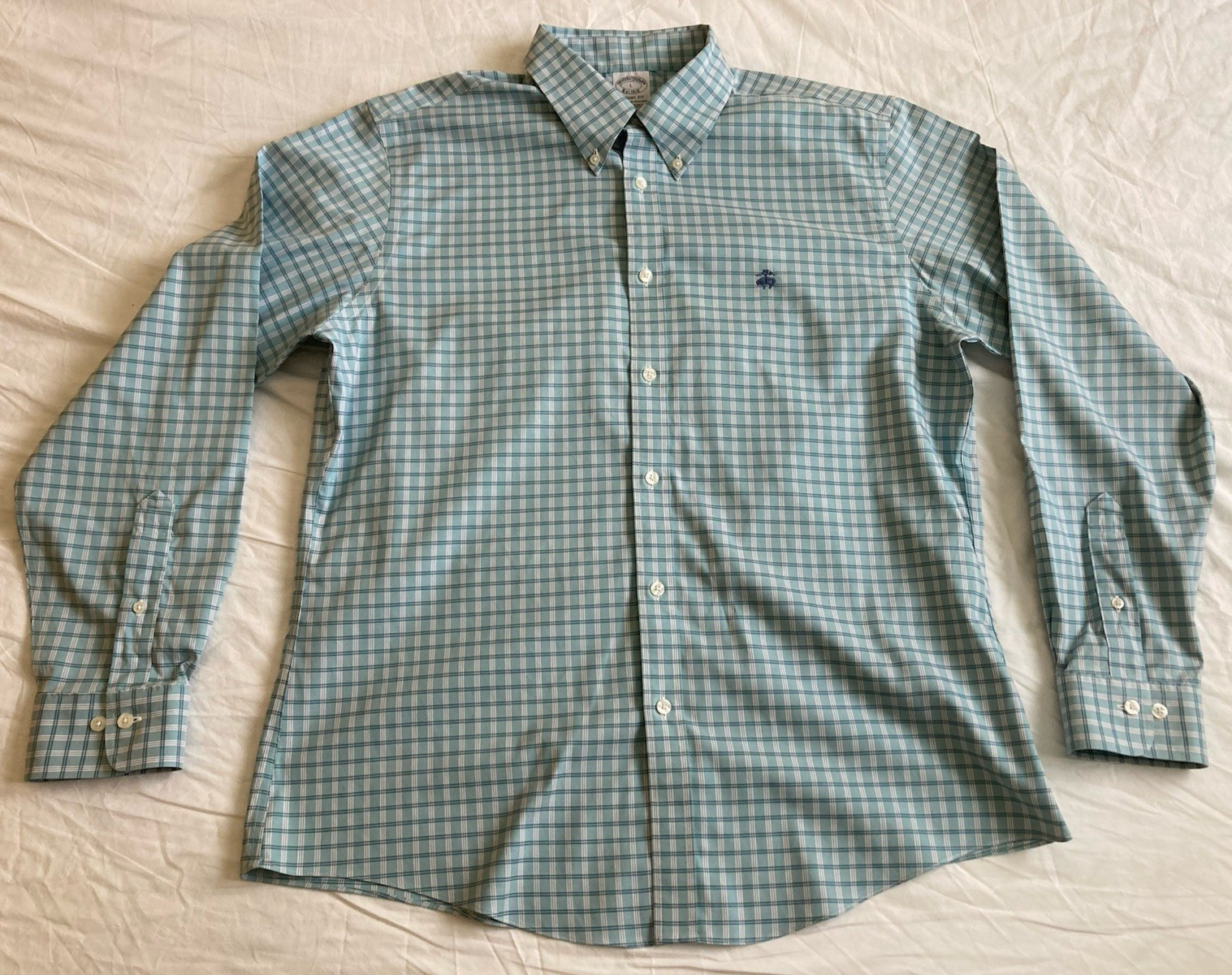 Brooks Brothers Regent Fit Non-Iron Stretch Supima Cotton Plaid Button-Down L