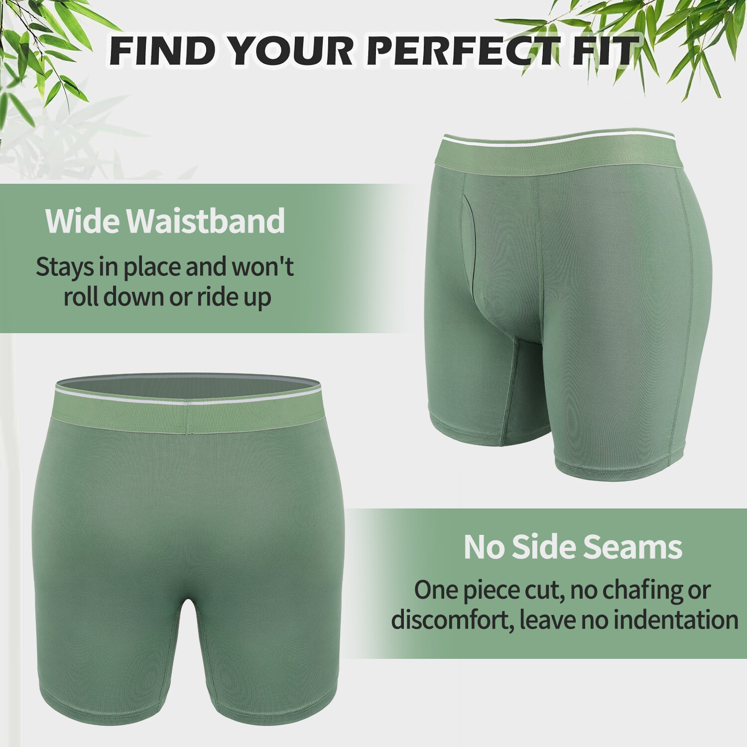 4/6 PACK For Men Bamboo Underwear Shorts Multicolor Boxer Briefs Underpants NEW