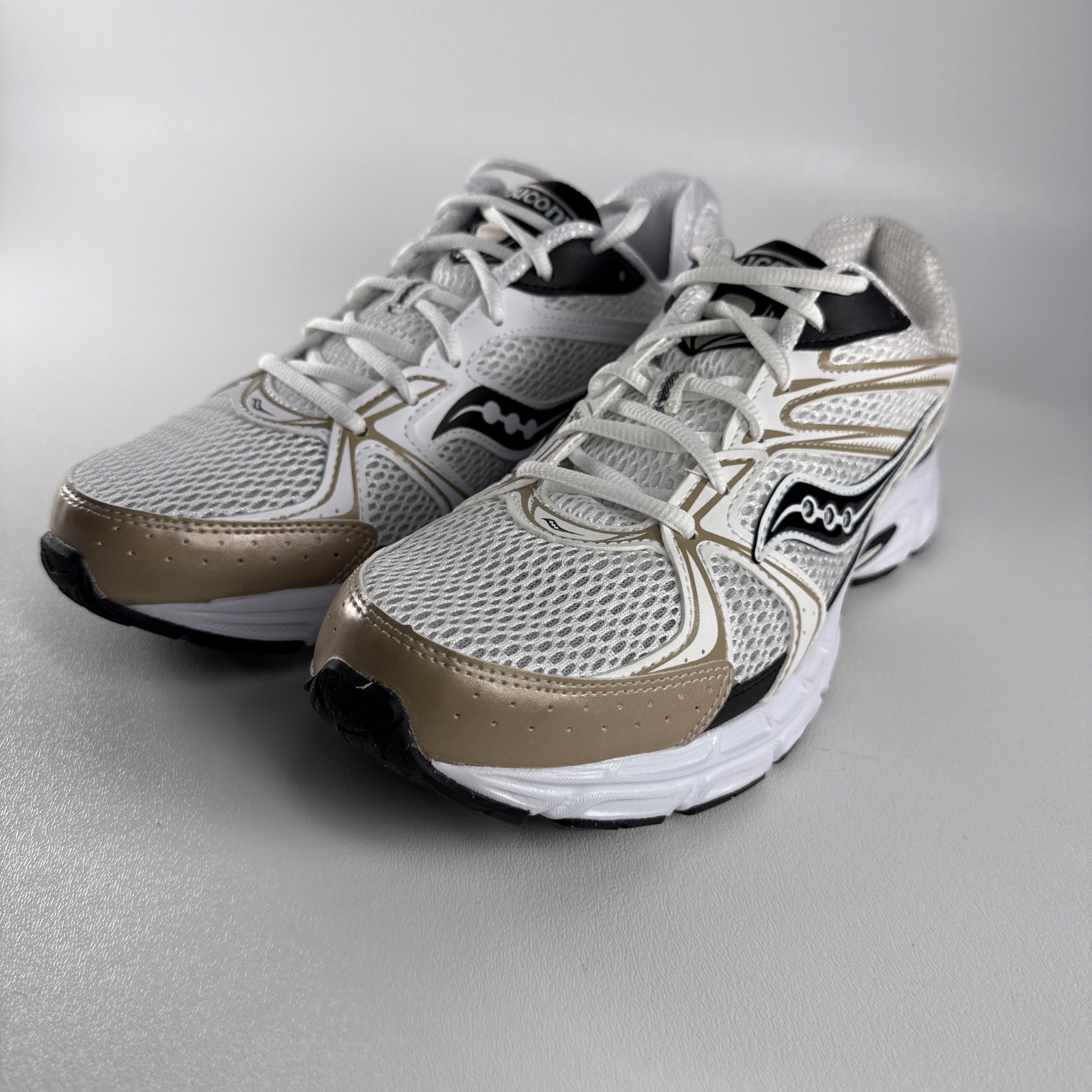 Size Men’s 10 – Saucony Grid Ride Millennium White Gold Black S70812-18 NEW