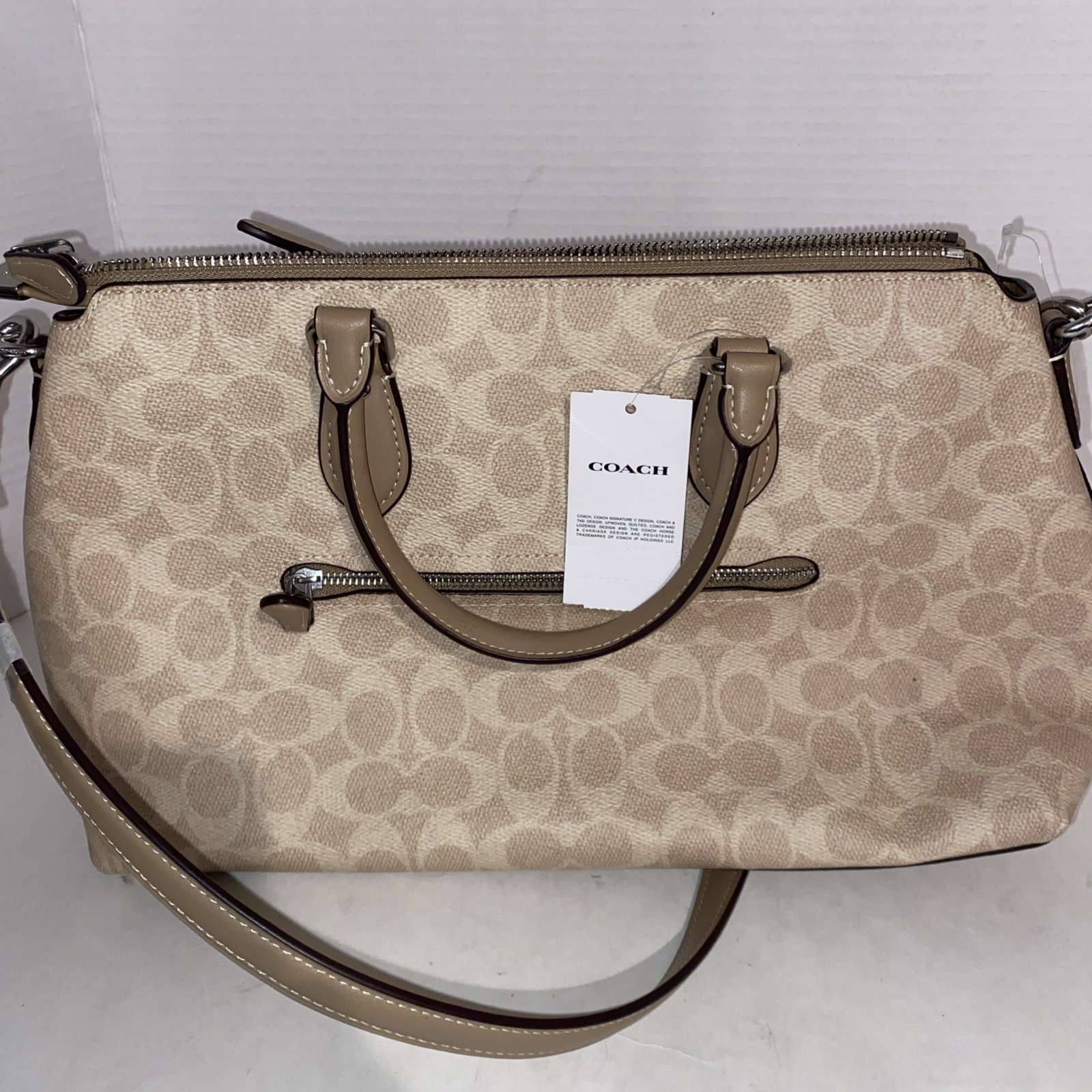 Coach Georgia Satchel Bag In Signature Canvas CW422 Gold/Tan/Brown