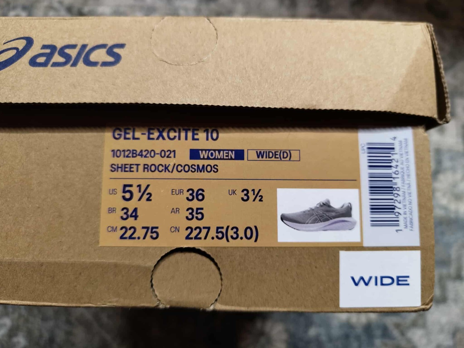Size 5.5 – ASICS Gel Excite 10 Sheet Rock Cosmos W
