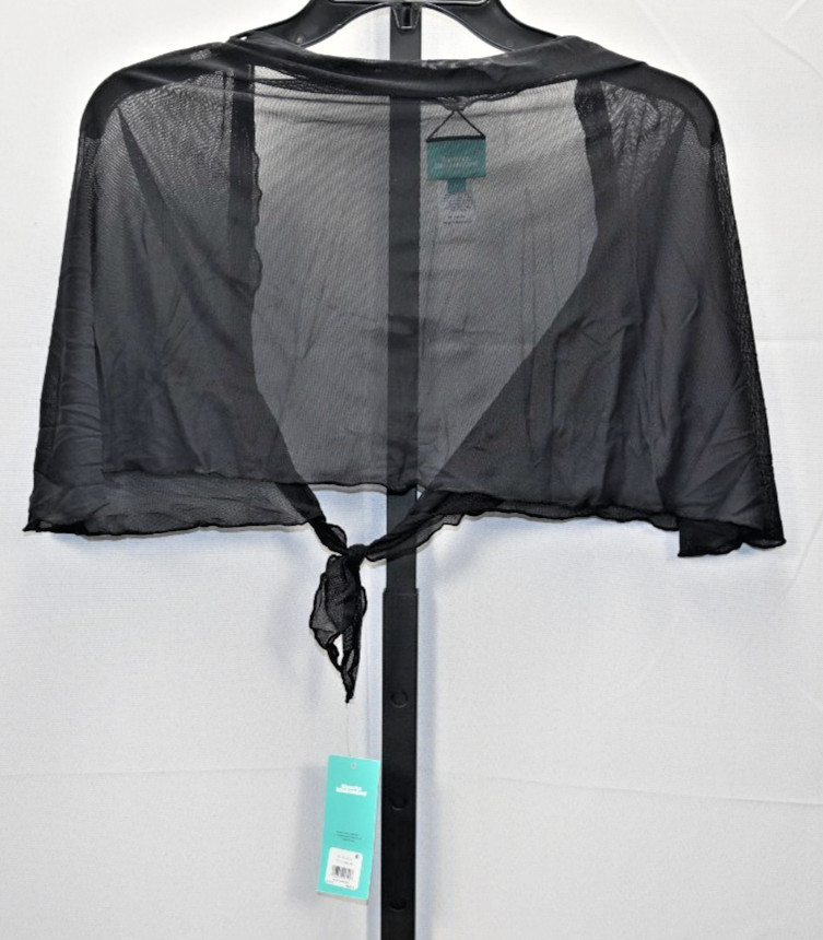 Sports Illustrated Black Mesh Sarong Size L NWT 92% Nylon 8% Spandex RN#65334