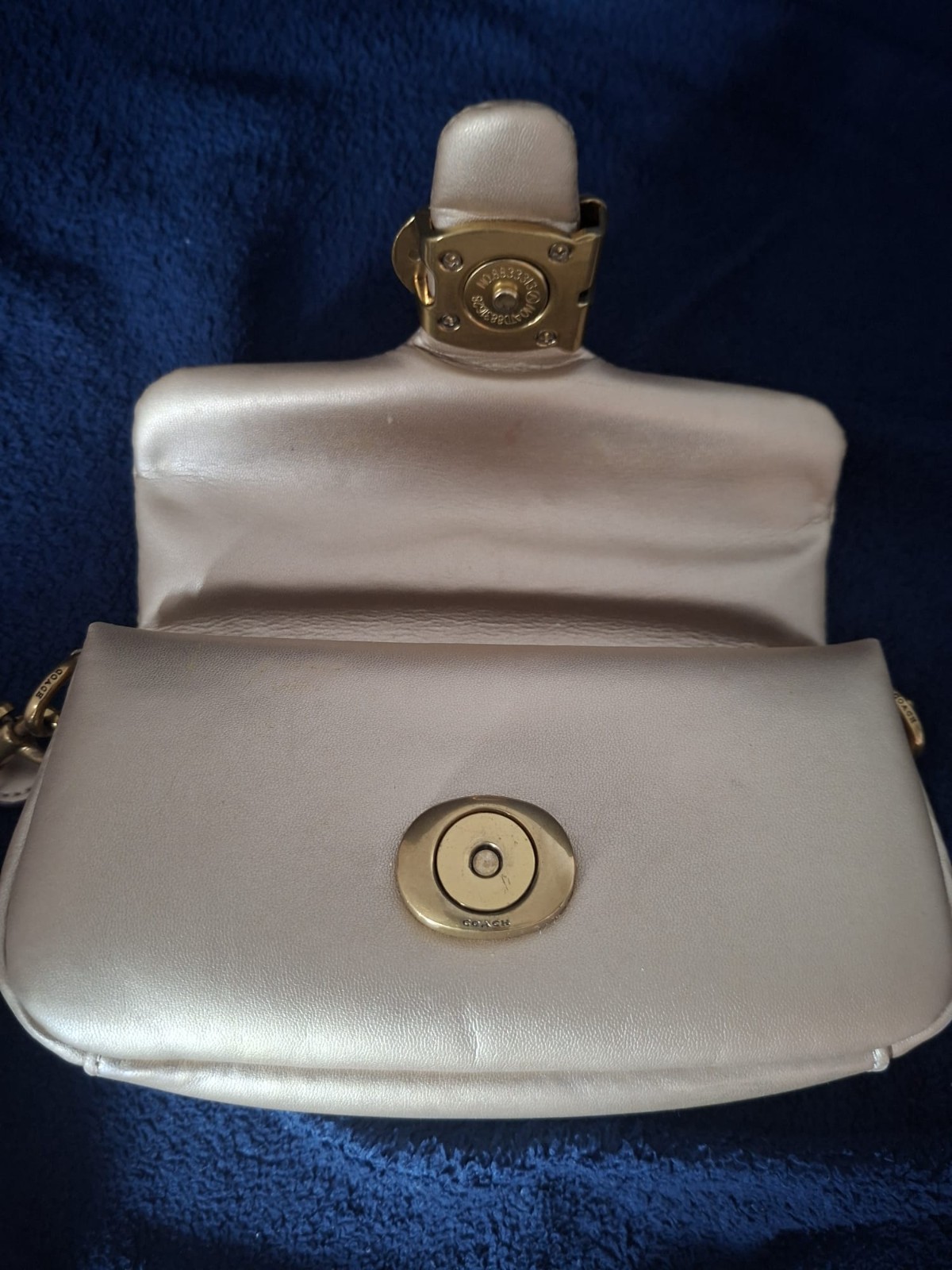 Coach Pillow Tabby Shoulder Bag Gold Beige Leather