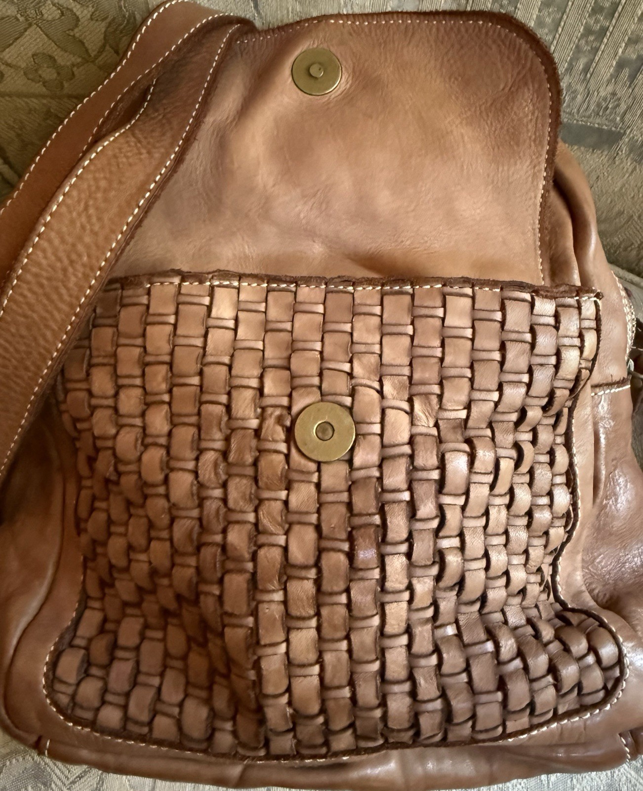 Costanza Rota Brown Genuine Leather Backpack Made In Italy