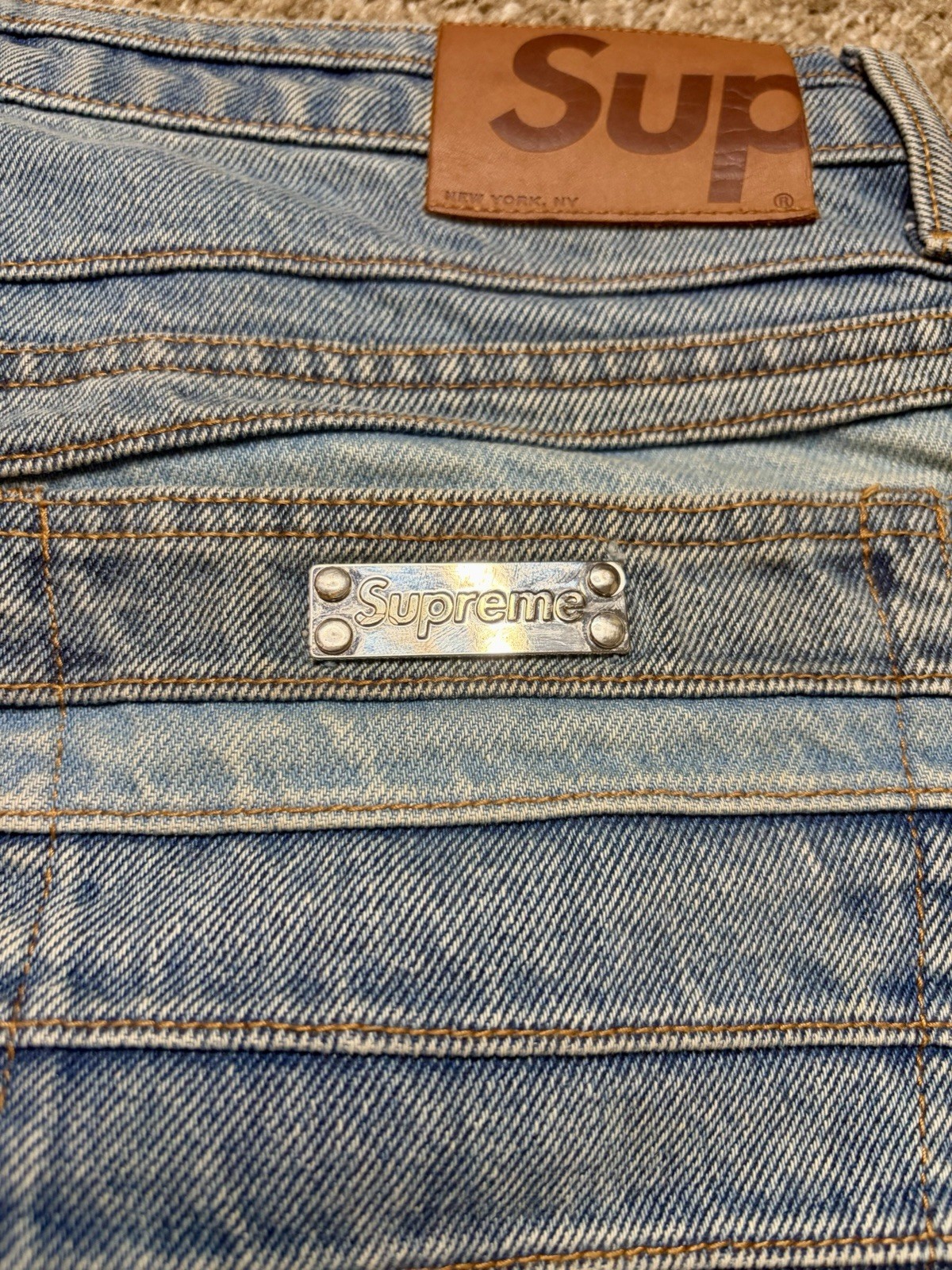 Supreme Layered Light Indigo Denim Jeans Size 30 F/W 22’ Size 30 Excellent Cond.