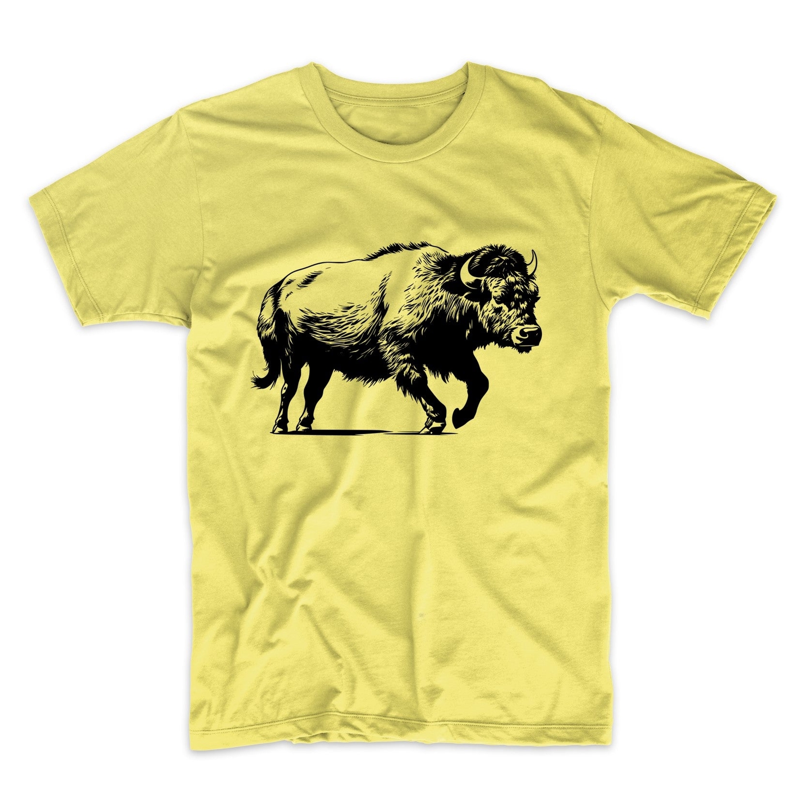 Roaming Bison Retro Buffalo Animal T-Shirt – Minimalist Buffalo Shirt for Men