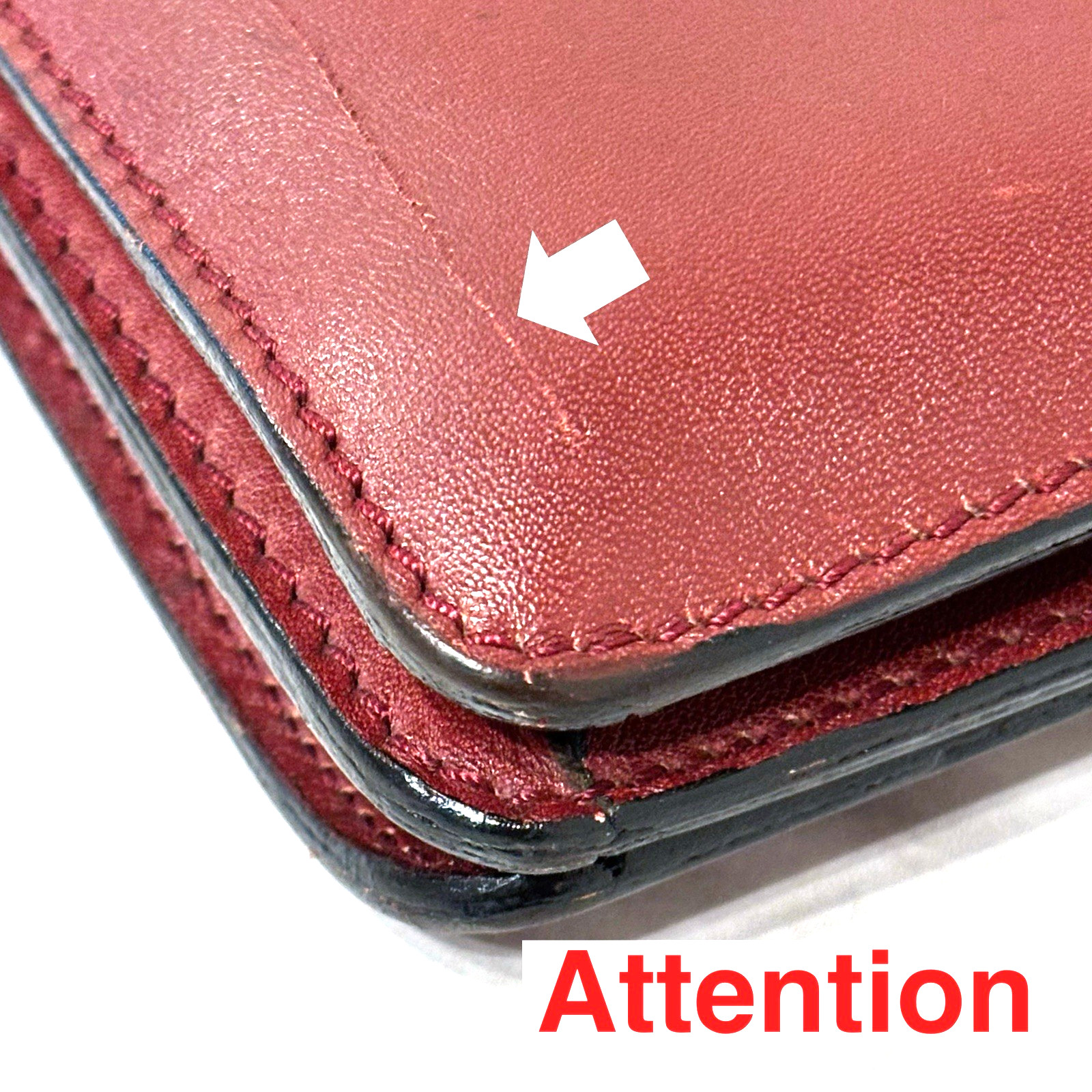 Cartier Briefcase Business Bag Leather Bordeaux Red Authentic