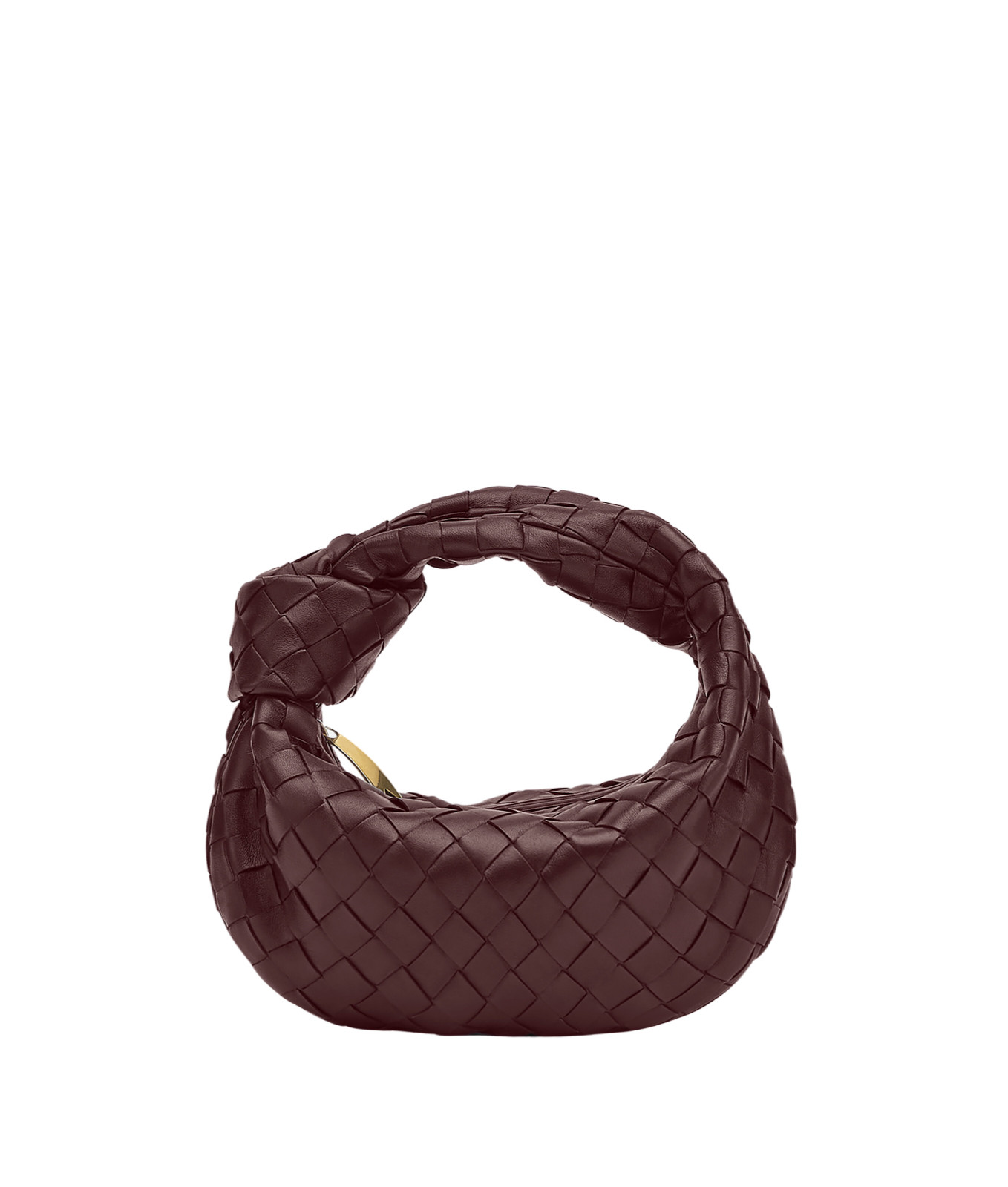 BOTTEGA VENETA Mini Jodie $2800 Madder Brown Leather Top Handle Bag New