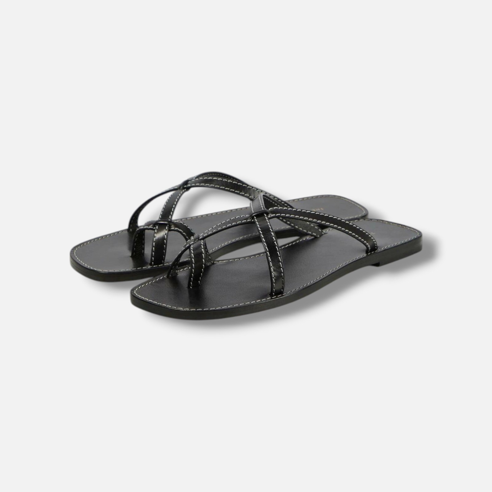 The Row Women’s Black Link Leather Sandals Size 40.5