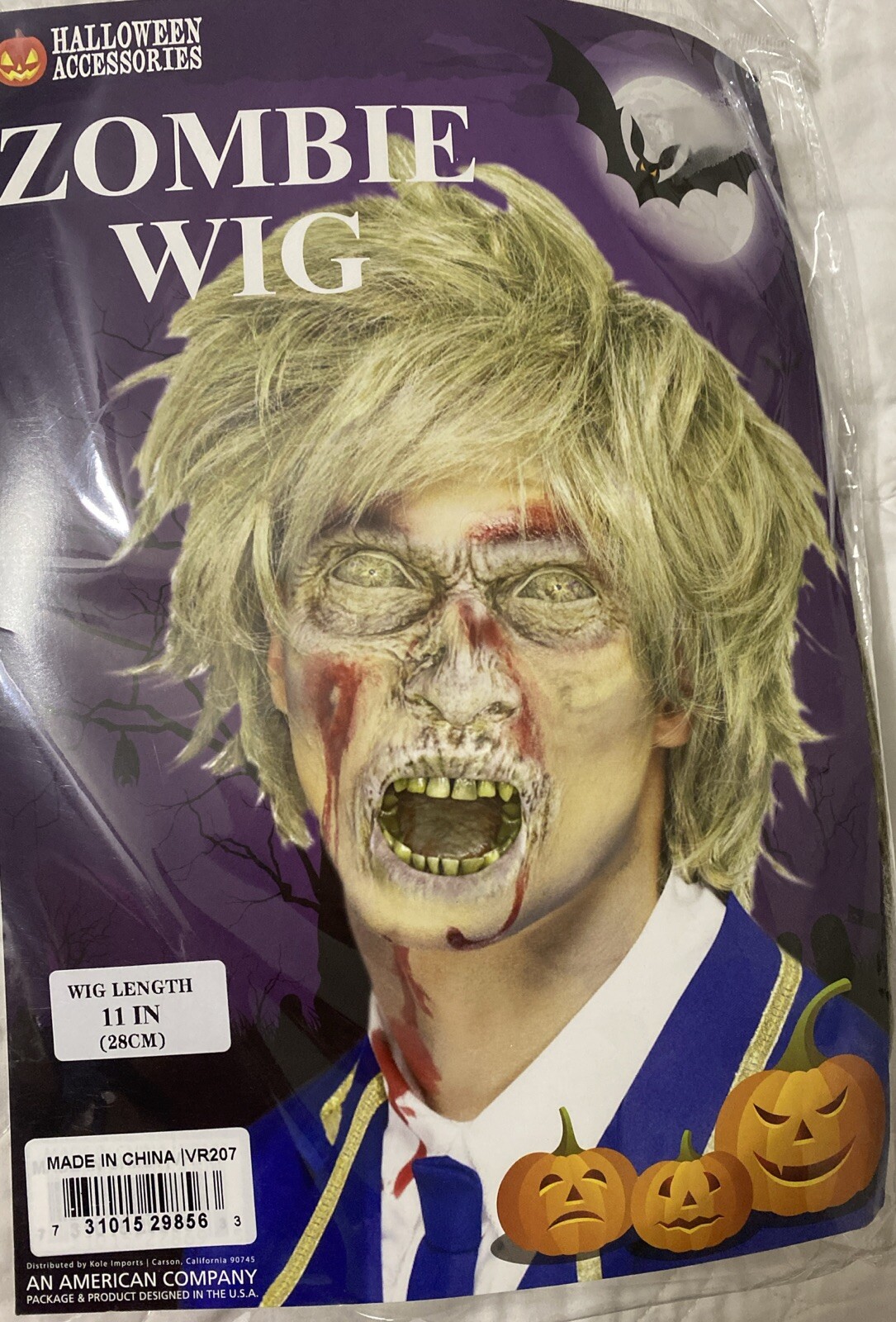 Adult Dirty Blond Zombie Messy Hair Costume Wig, 11 inches