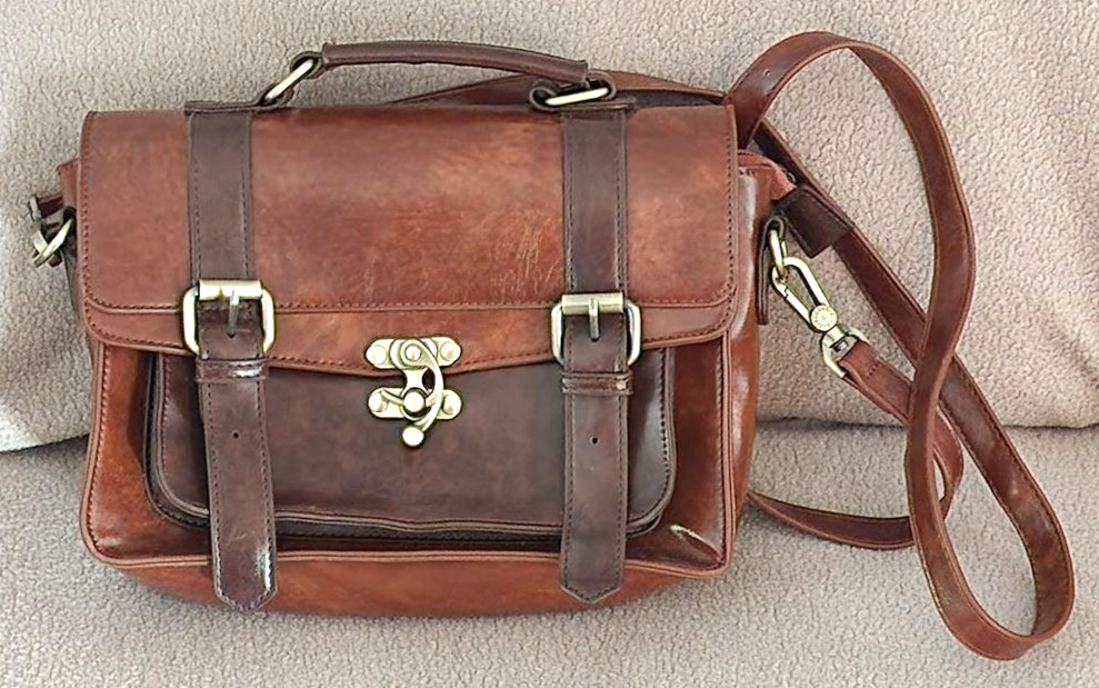 ECOSUSI Vintage Vegan PU Leather Messenger Bag