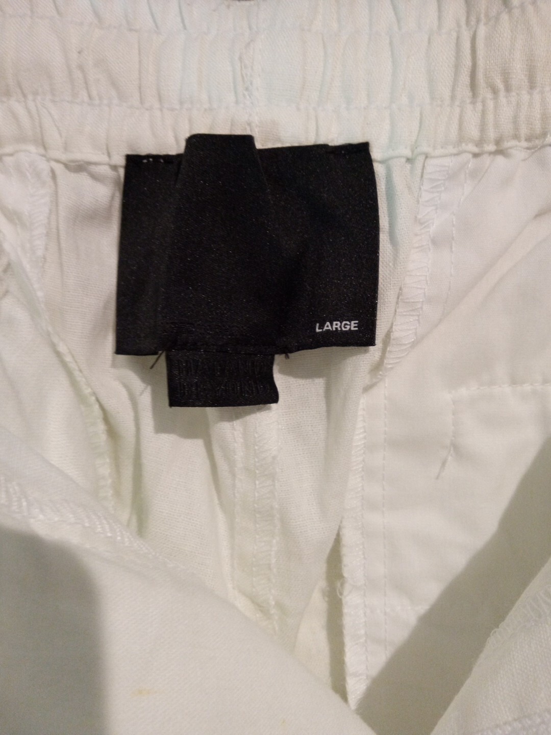 Hat and Beyond Relaxed Linen Cotton Pants, Women’s Size L White NWT