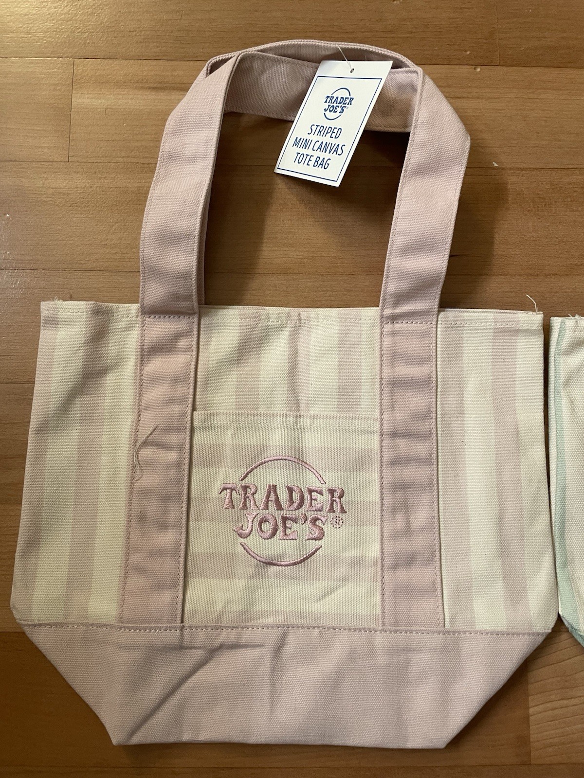 Trader Joe’s Mini Canvas Totes, Striped Pastel, Set of 4