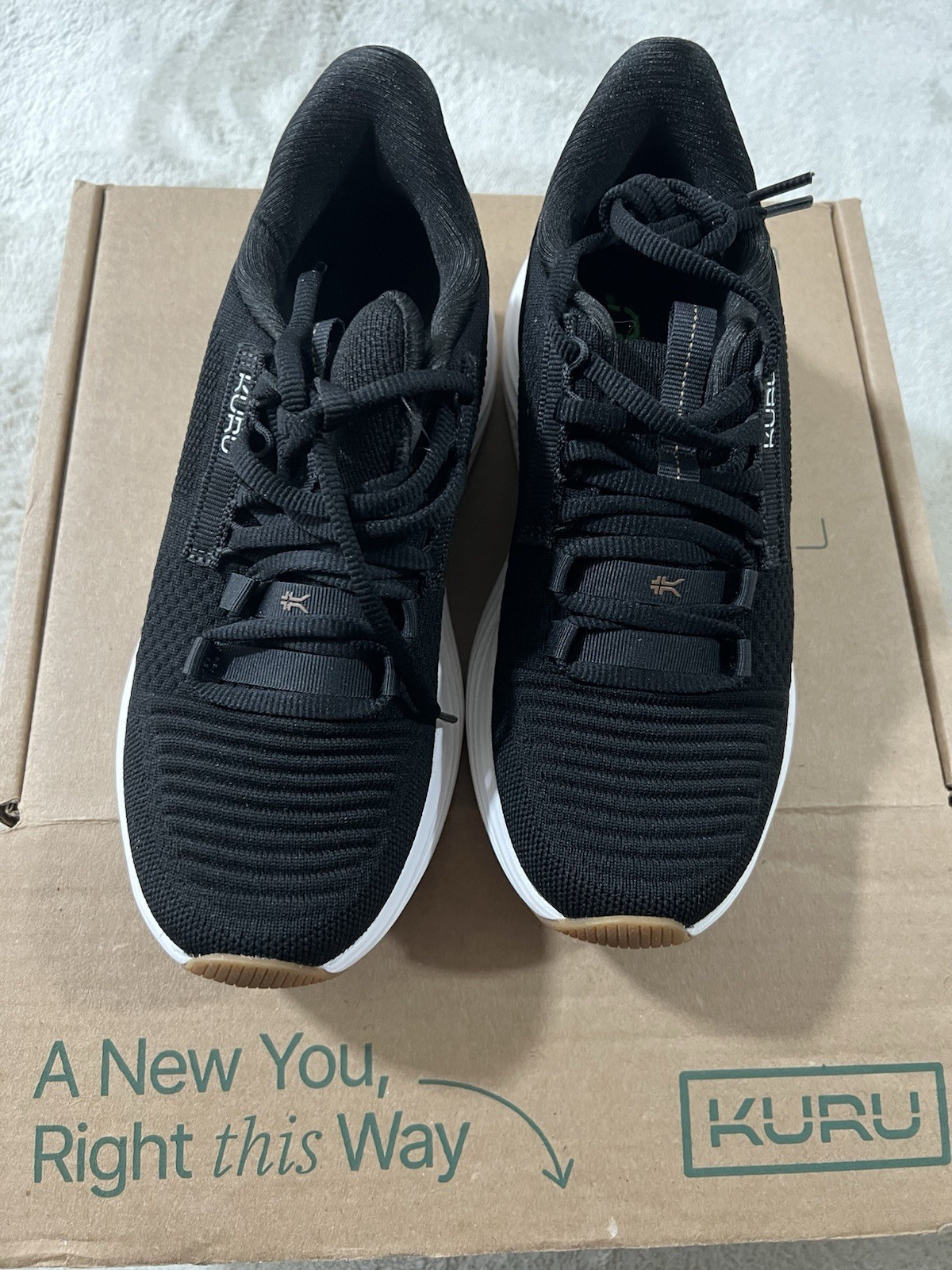 Kuru Atom 2 Womens Size 6M Black White Athletic Running Walking Shoes Sneakers