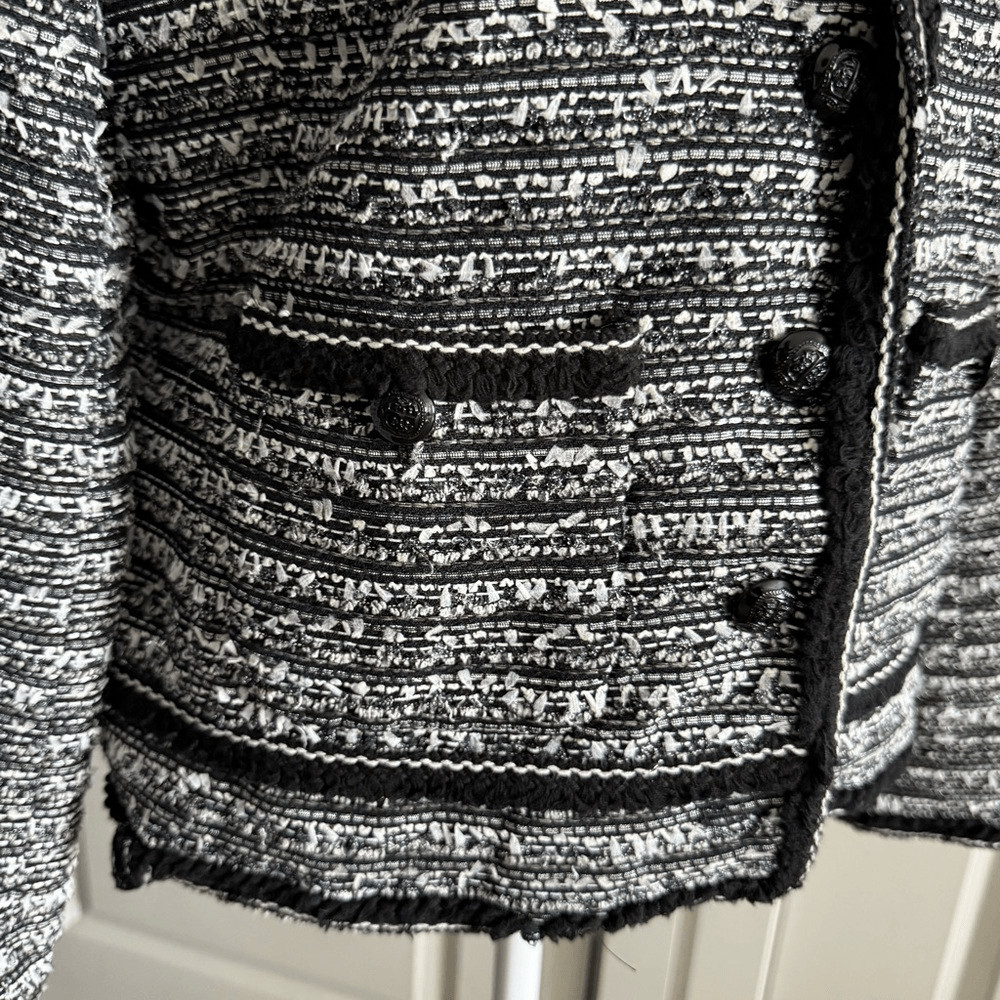 Talbots Classic Black and White Tweed Blazer Size 8