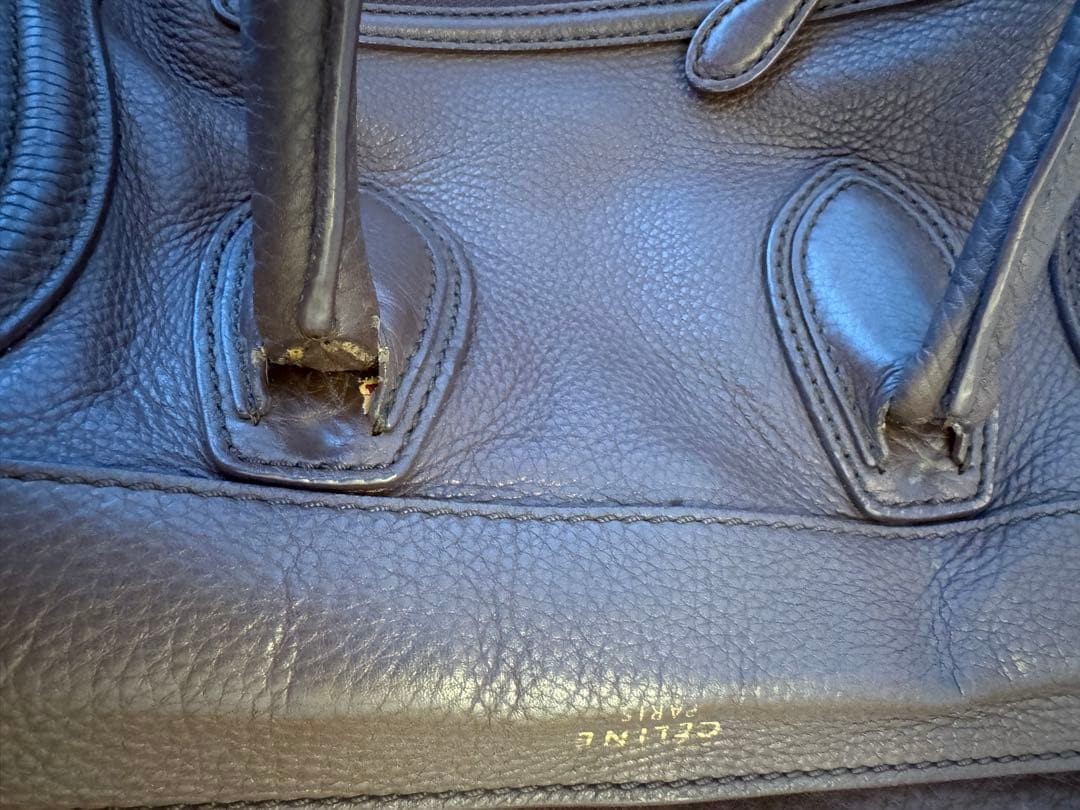 CELINE Luggage Mini Shopper Handbag Tote bag Leather Brown Women’s Auth