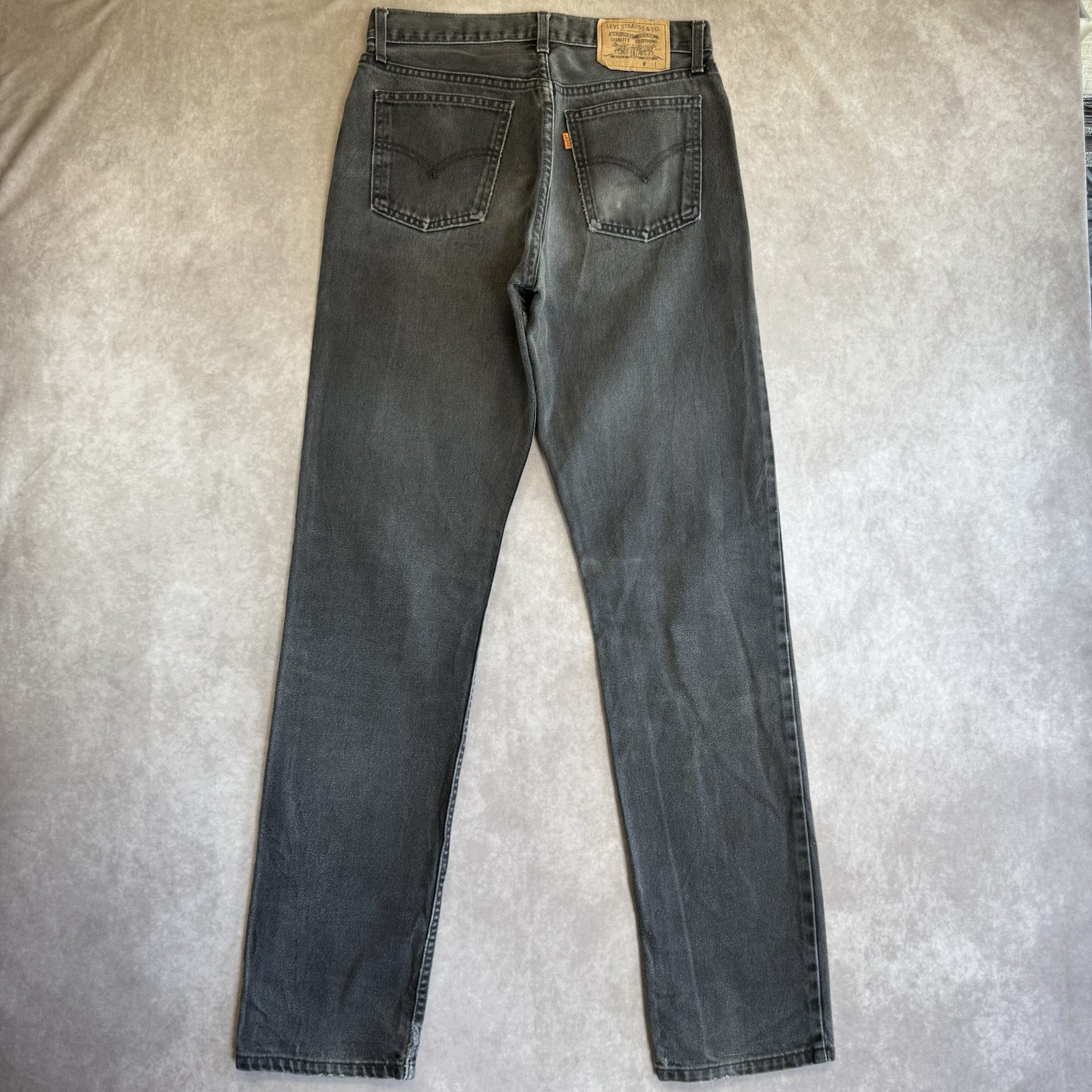 Levi’s 615 Men’s Jeans W30 L34 Black Regular Straight Leg Zip Fly 90s Orange Tab