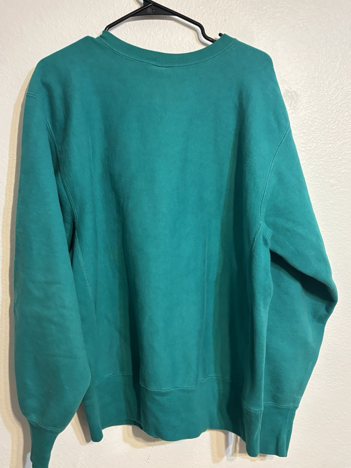 Vintage Champion Reverse Weave Sweatshirt Aqua Crew Neck XL USA Made