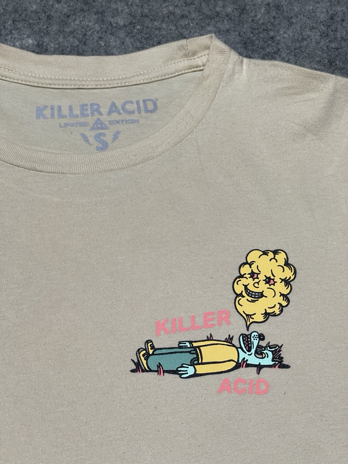 Killer Acid Limited Edition SMALL Light Beige Shirt Try The Brains Moon Shine