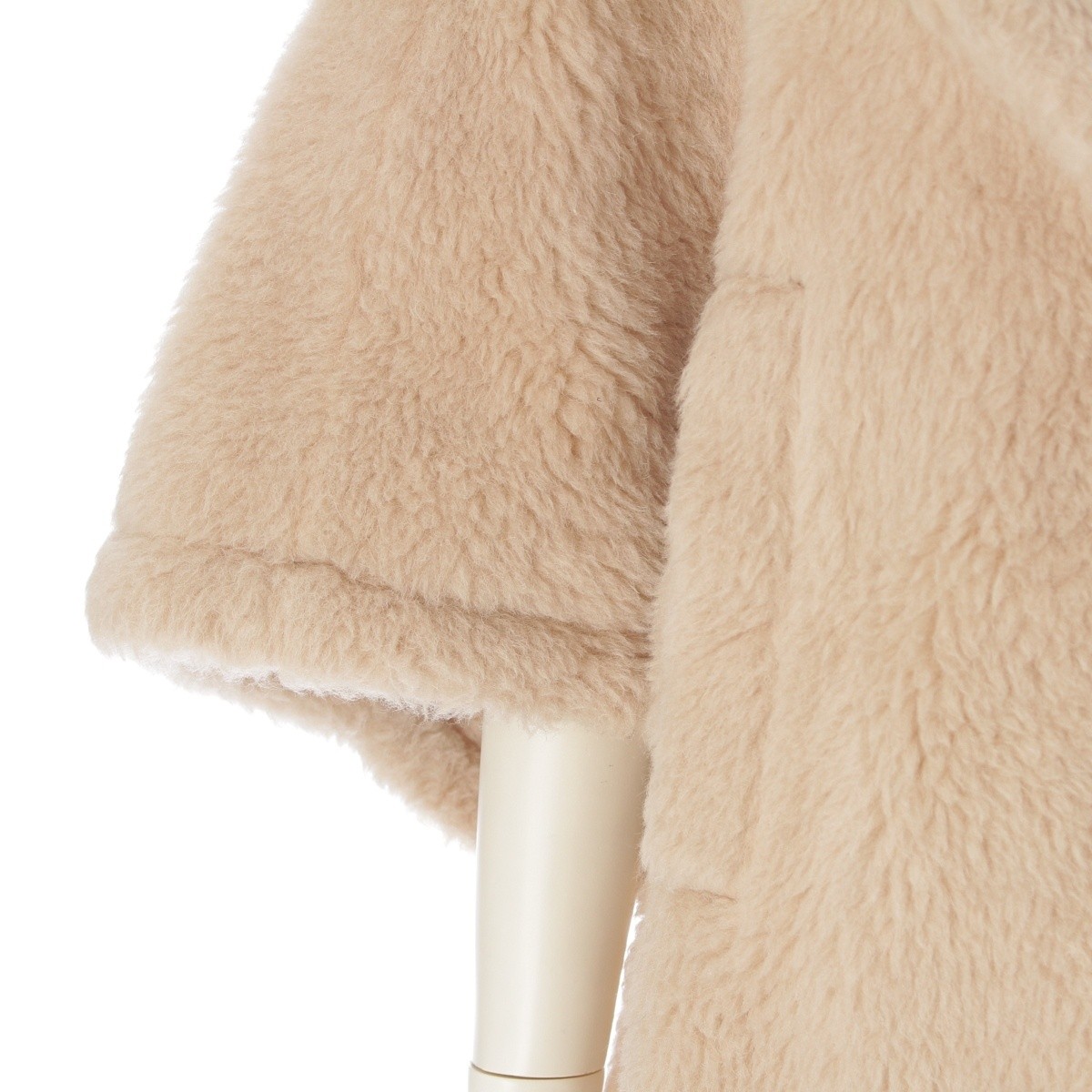 MAX MARA Alpaca Wool Silk Teddy Bear Cape Coat poncho outer 24147311416 beige SM