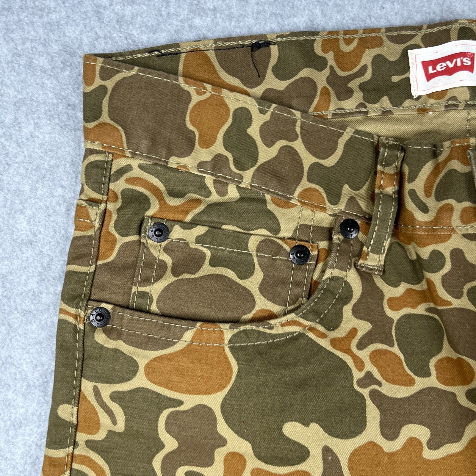 Levis 510 Skinny Womens Jeans 18 Reg Green Camoflauge 29×29