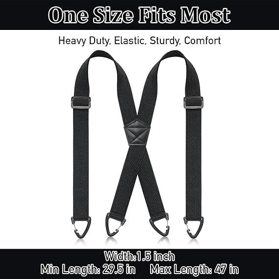 Heavy Duty Elastic Suspenders for Men Trouser Pants Braces Strap Work Belt