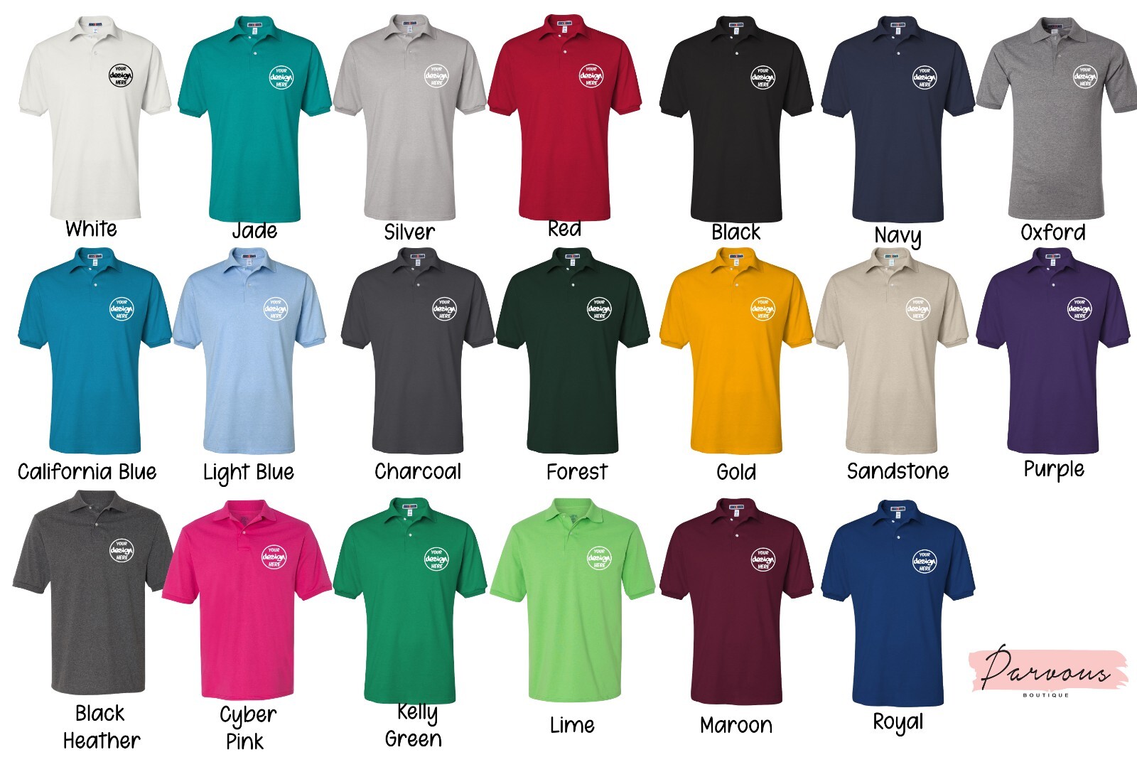 Ink Stitch Design Your Own Custom Logo Texts Stitching Men Jersey Polo Shirts