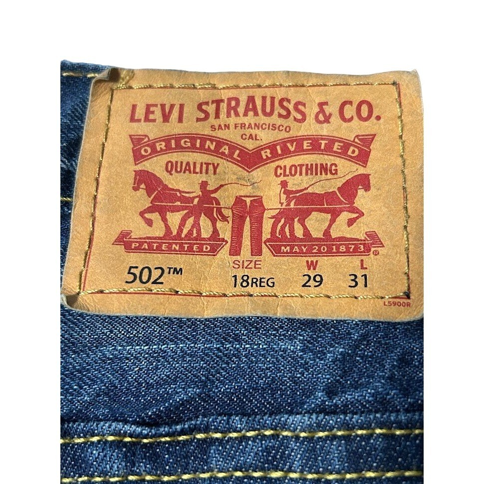 Levis 502 Regular Tapered Distressed Jeans Size 18 29X31