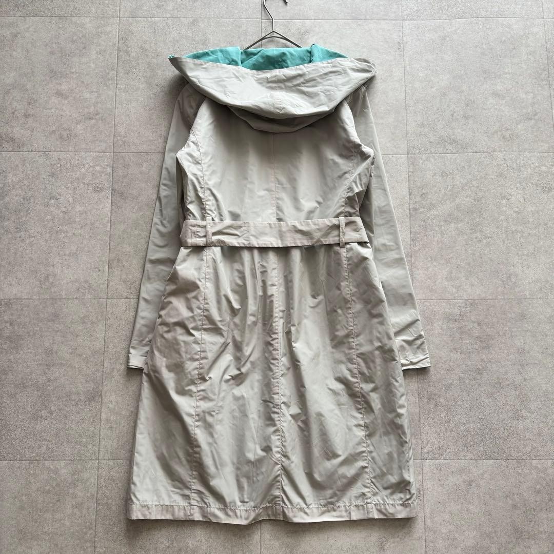 Max Mara Reversible Spring Coat, Polyester, Light Gray and Verdigris, Size XS