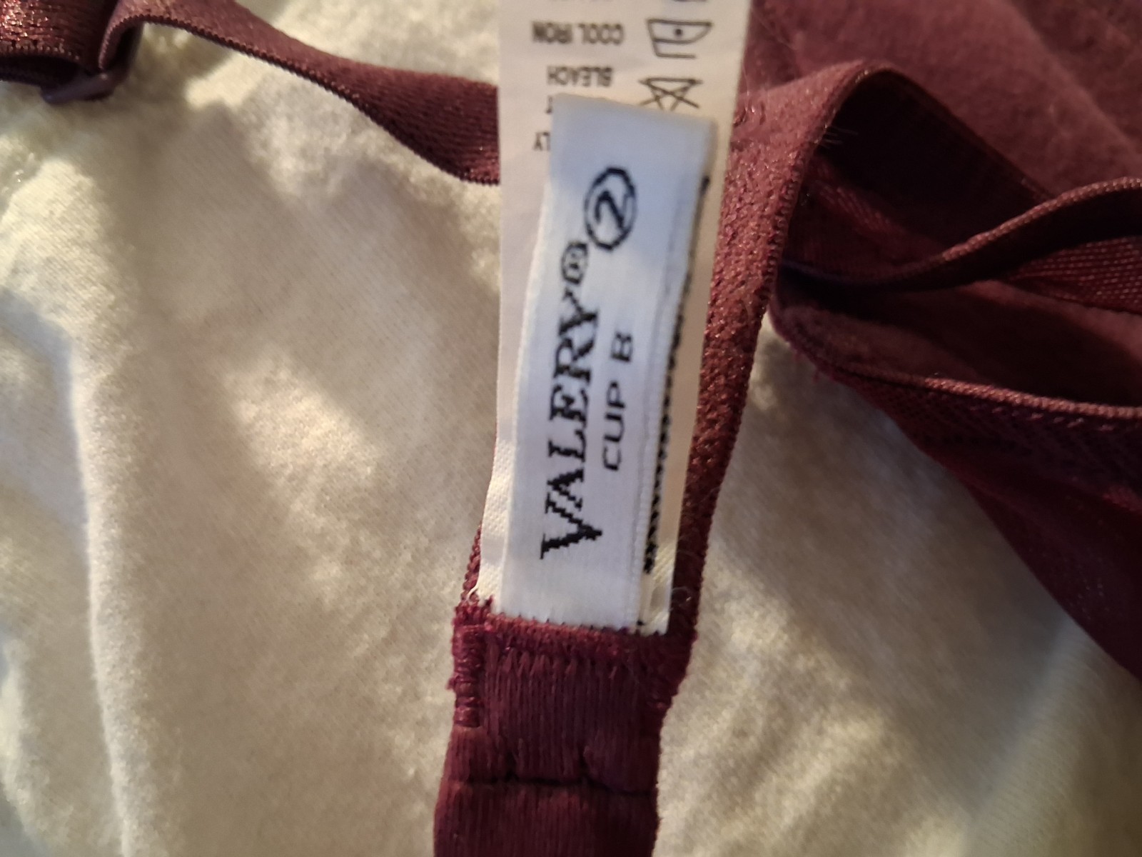 New, Lingerie 34B, Plum, 80% Nylon 20% Spandex, Valery Brand, Size 2