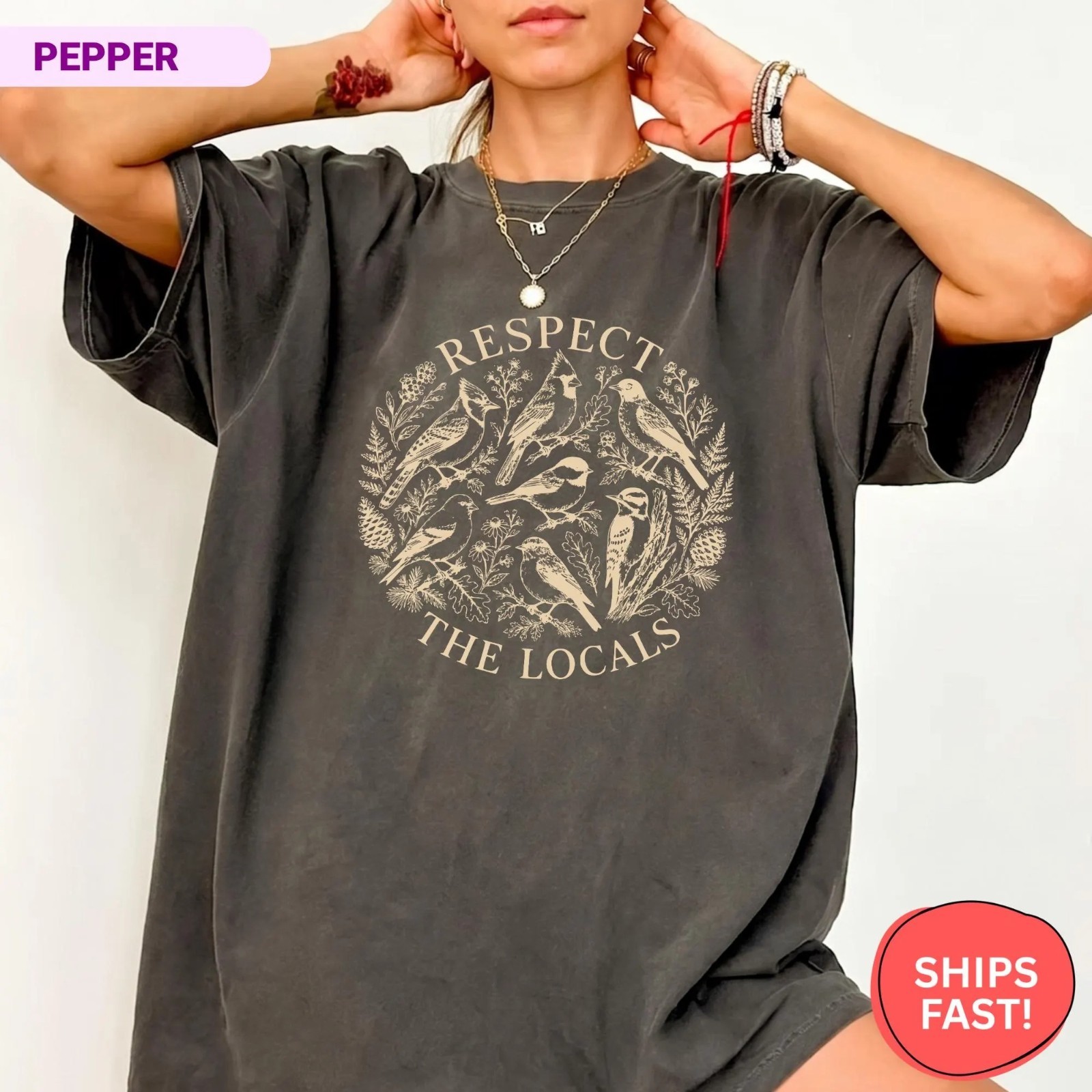Comfort Colors Respect The Locals Bird Birdwatching Lover Gift T-Shirt