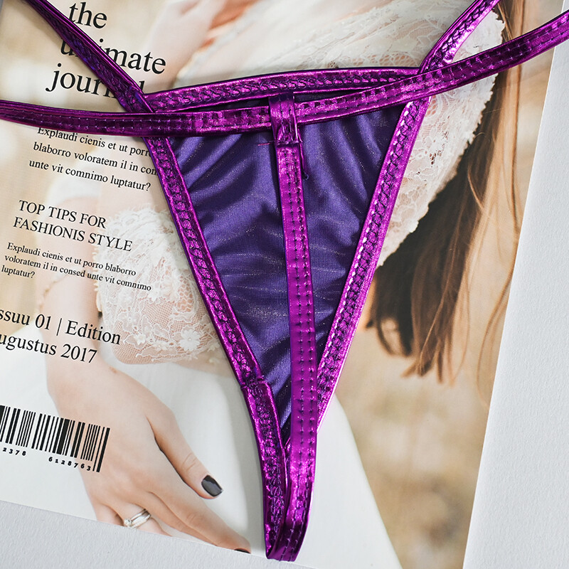 5 Pcs Lot Womens Ladies G string Thongs Panties Brief High Cut Glitter Lingeries